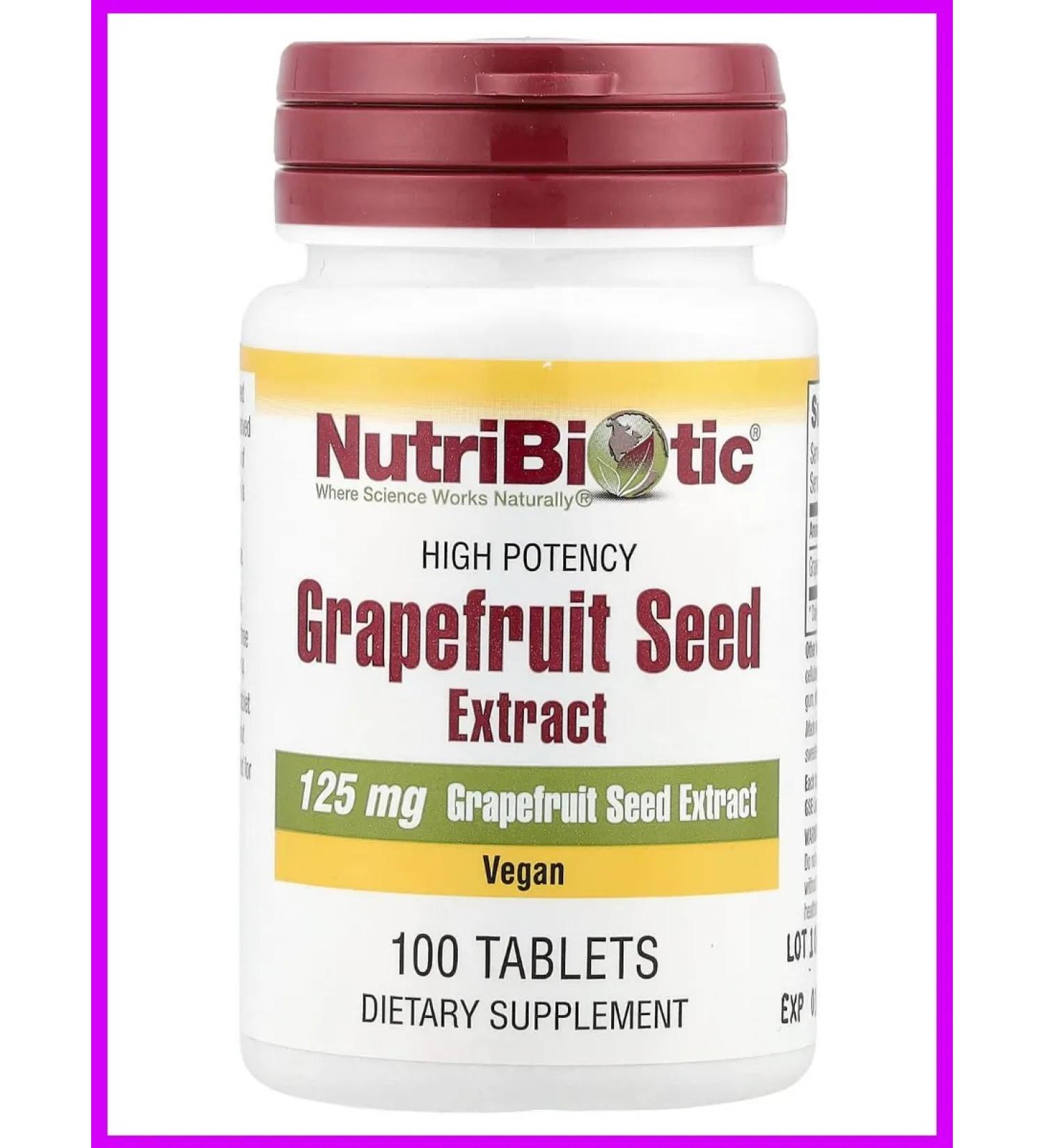 NutriBiotic Grapefruit seed extract 125 mg 100 tablets
