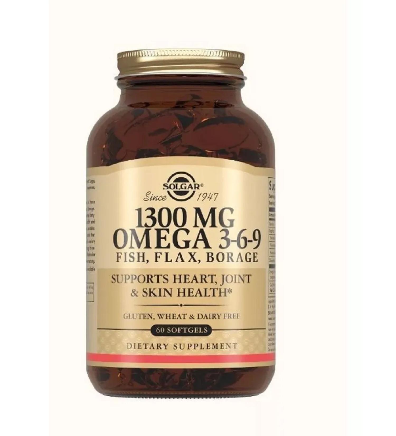 Solgar complex of fatty acids 1300 omega 3-6-9 N60 -1UP