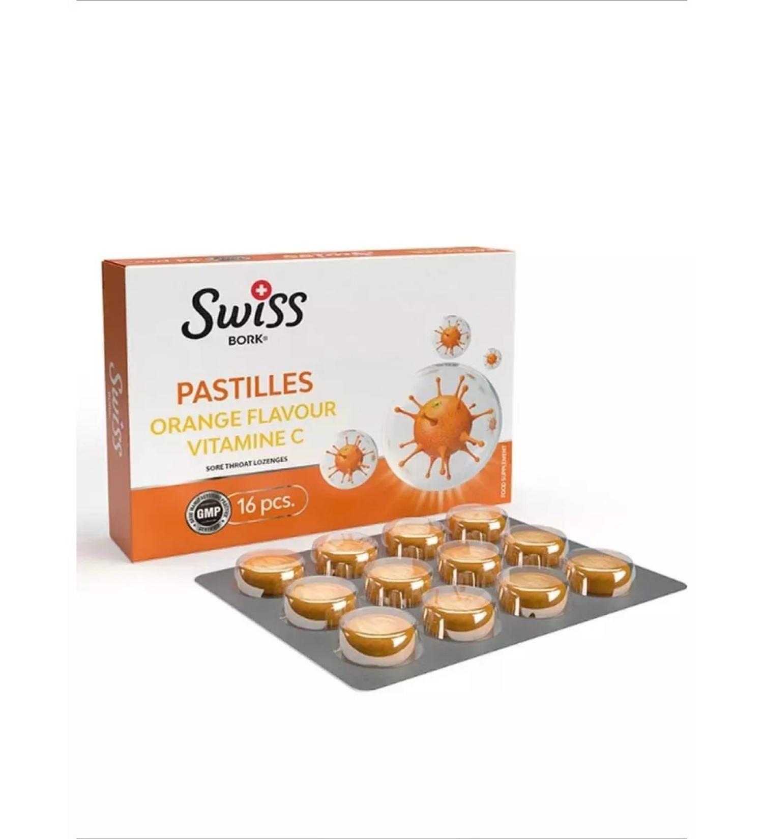 Swiss bork Lollows Pastilles with orange and vitamin C