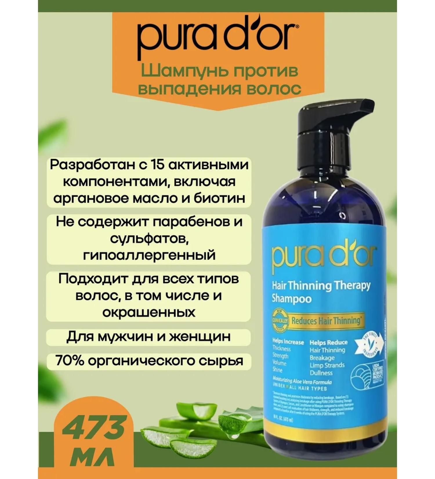 PURA D'OR Hair dropping shampoo 473 ml - Buy Online on GoSupps.com
