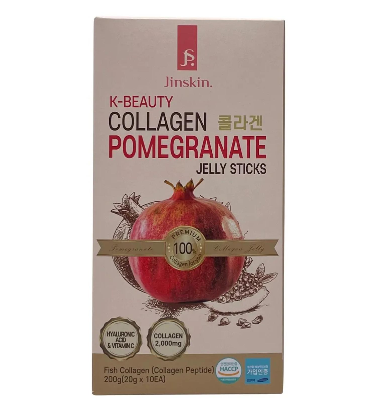 Jinskin Jelly with collagen Collagen Pomegranate Jelly Sticks - Buy Online on GoSupps.com