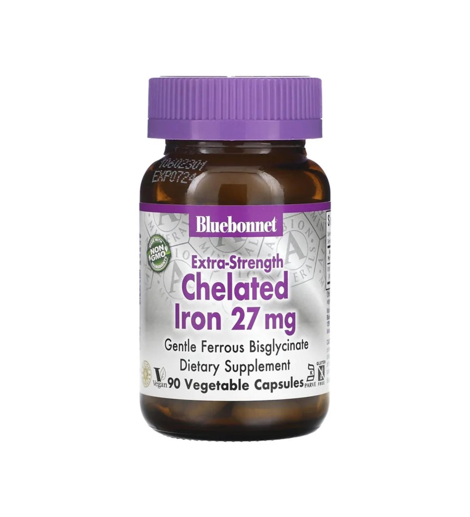 Bluebonnet Nutrition Iron (chelat iron) 27 mg 90 plant capsules