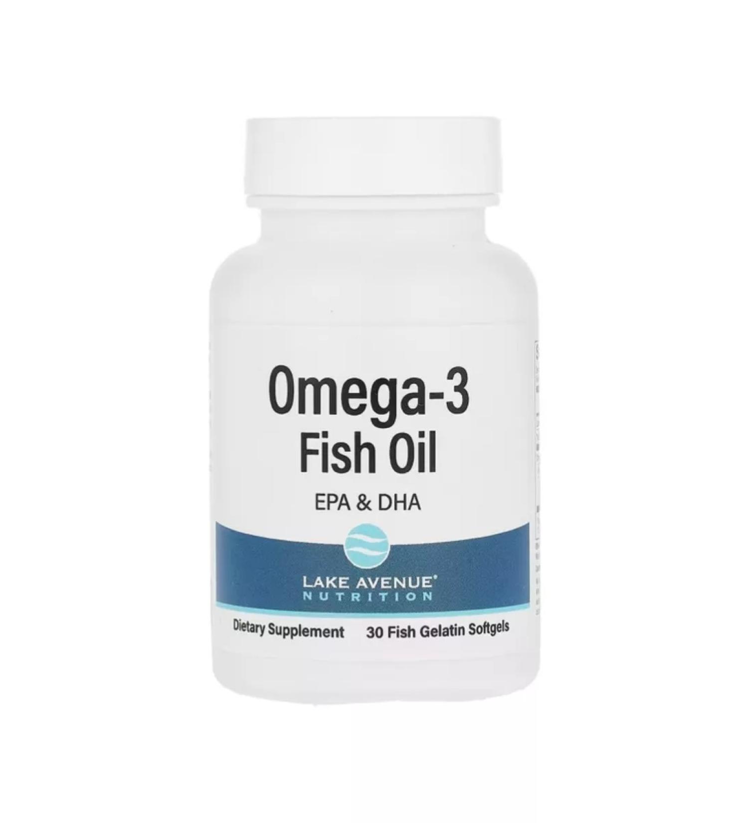 Lake Avenue Nutrition Fish oil with omega-3 1250 mg 30 capsules