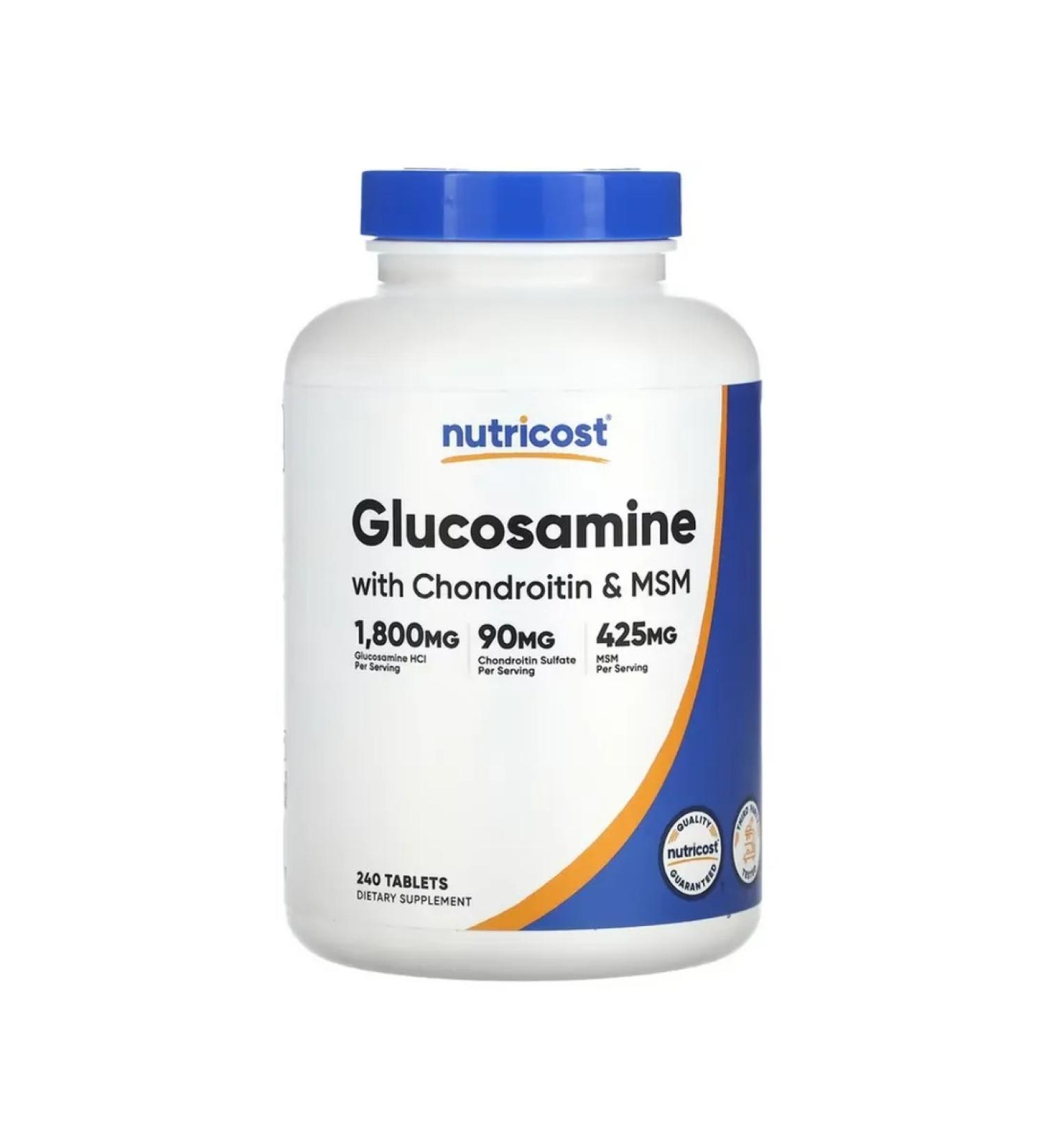 Nutricost Glucosamine with chondroitin and MSM 240 tablets - Buy Online on GoSupps.com