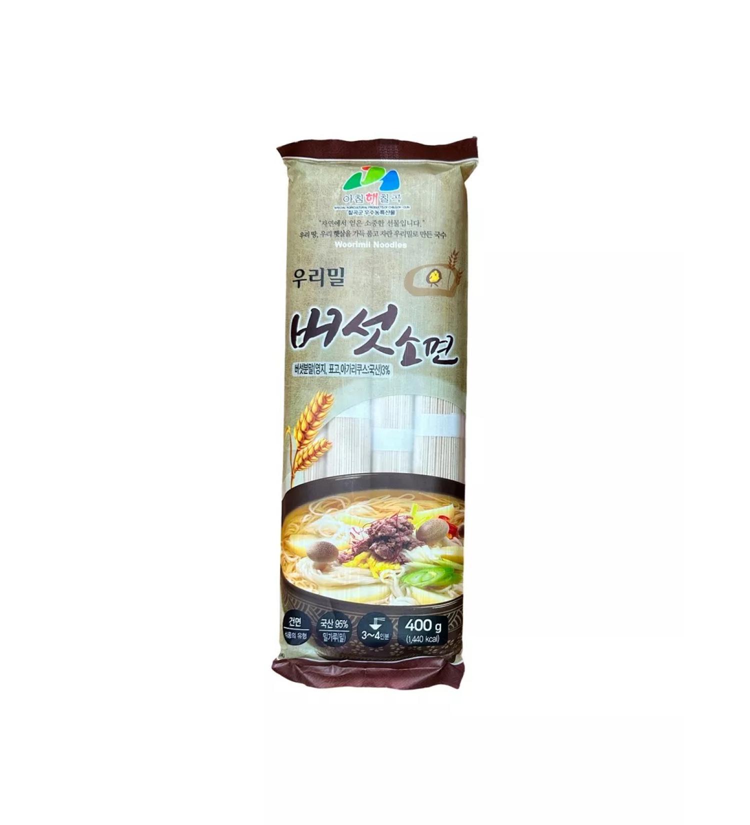 Woorimil Wheat noodles with mushroom taste pack 400 g