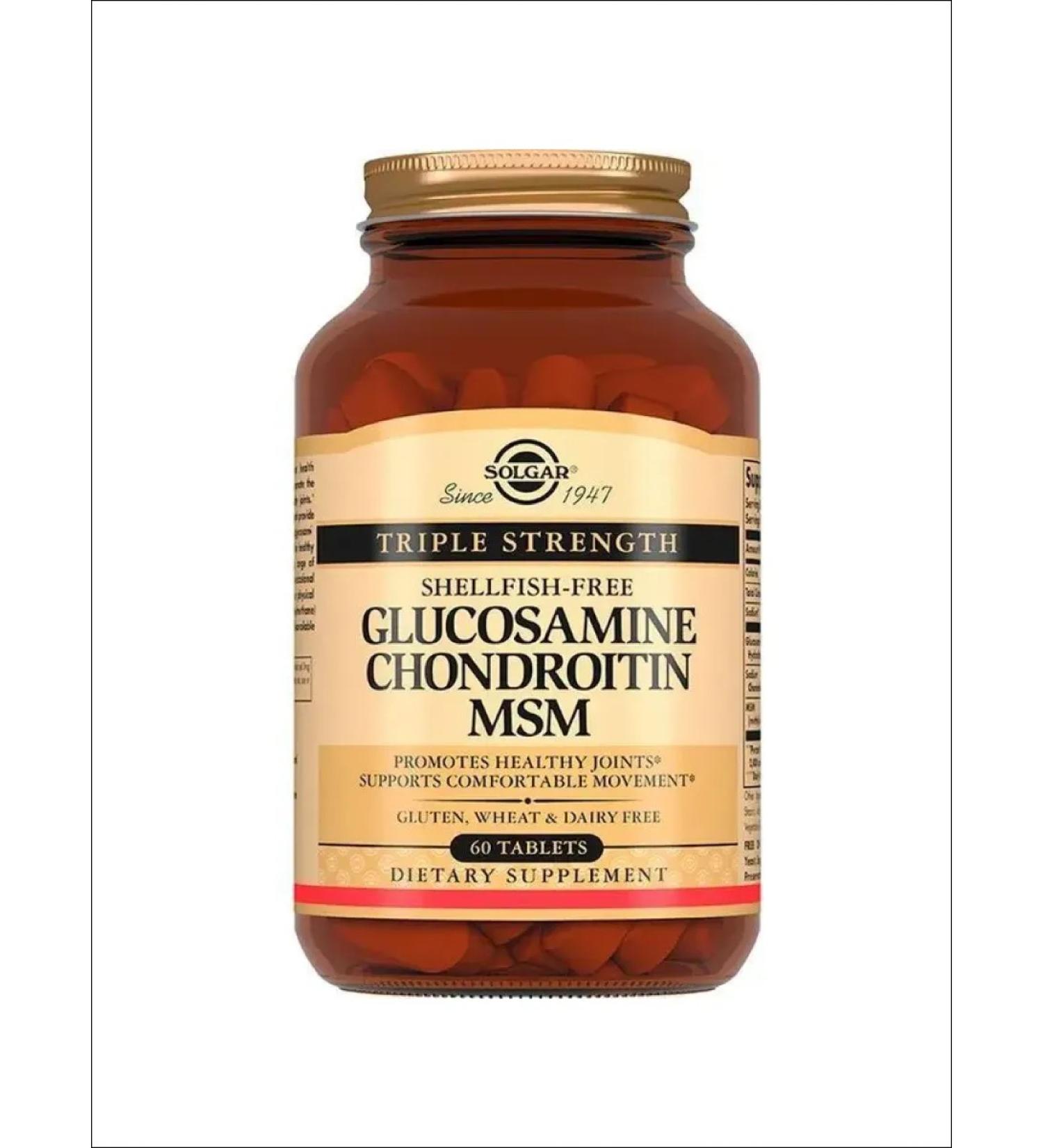 SOLGAR Complex Glucosamine Chondroitin and MSM for joints tab. 60