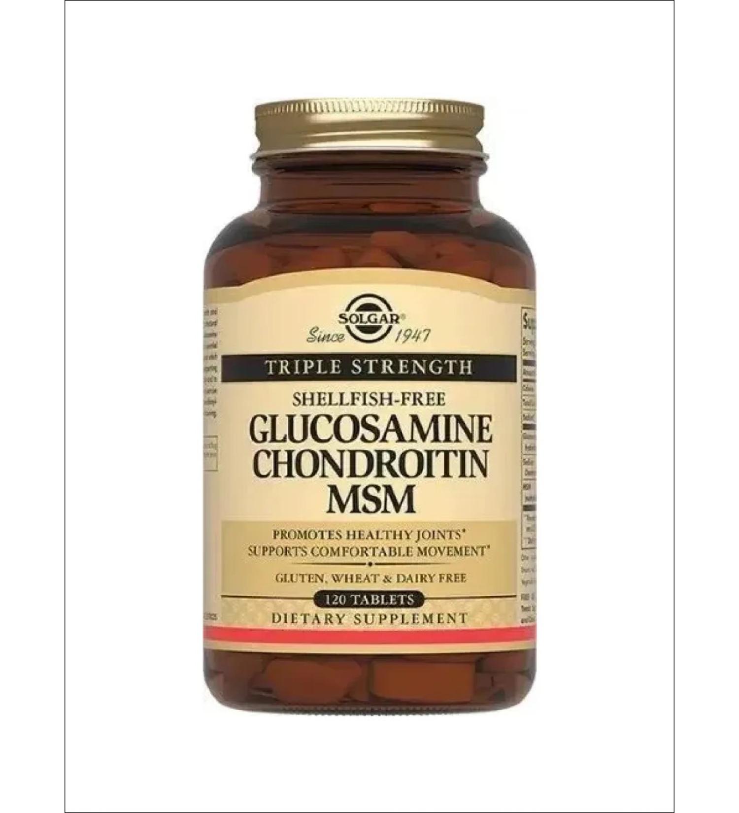 SOLGAR Complex Glucosamine Chondroitin and MSM for the joints of Tab.120