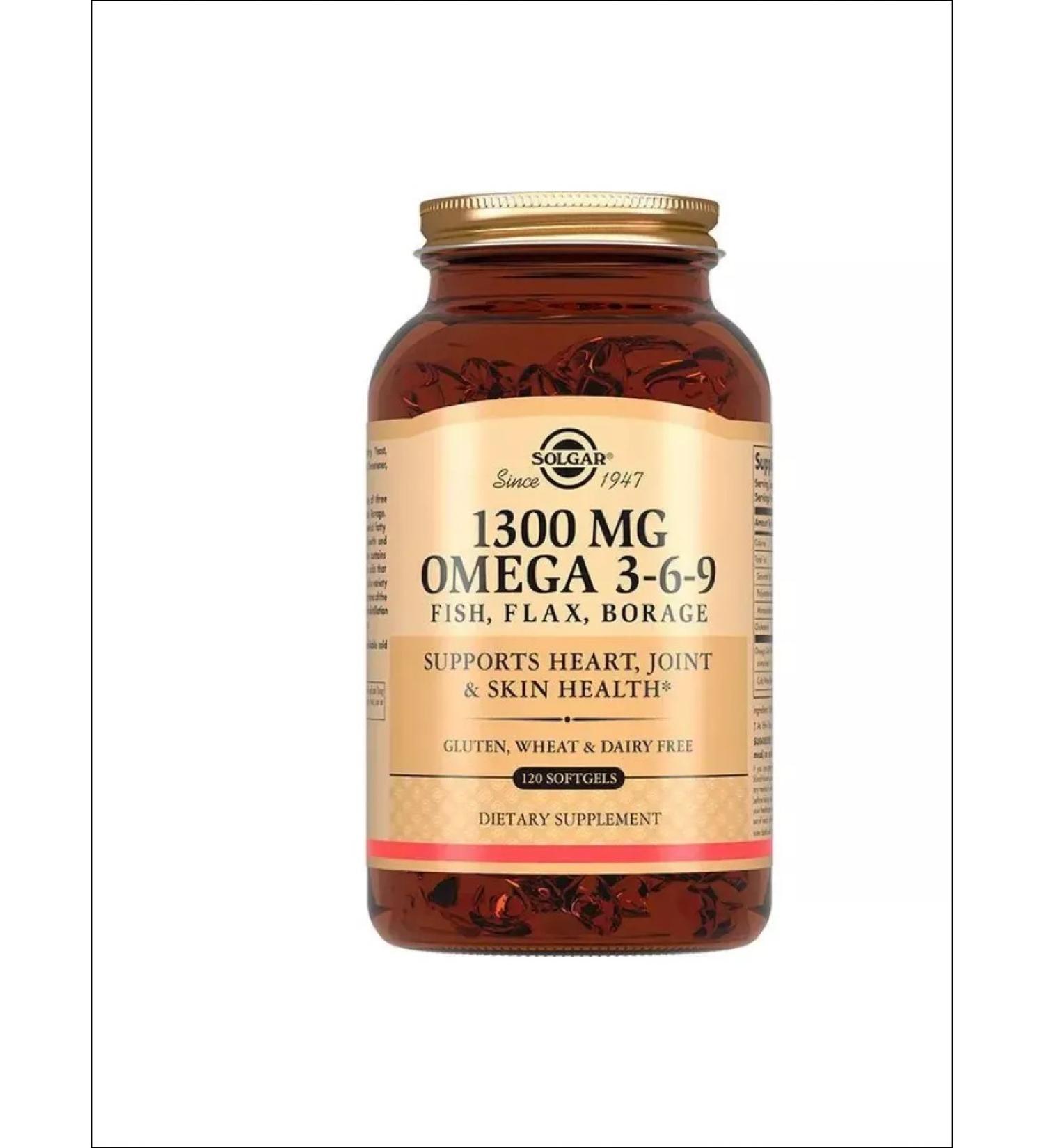 SOLGAR Omega 3-6-9 a complex of fatty acids 1300 mg caps 120