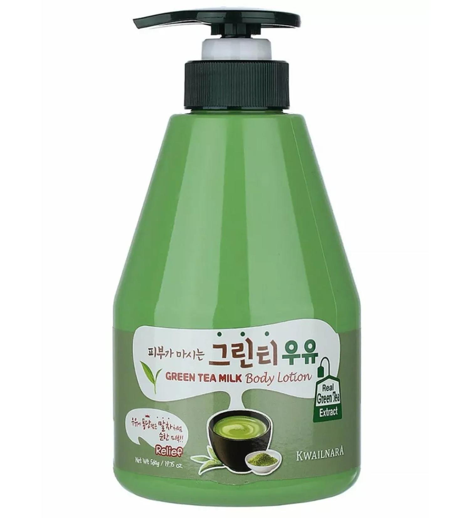 WELCOS Kwailnara Milk Body Lotion for Body with Green Tea 560ml