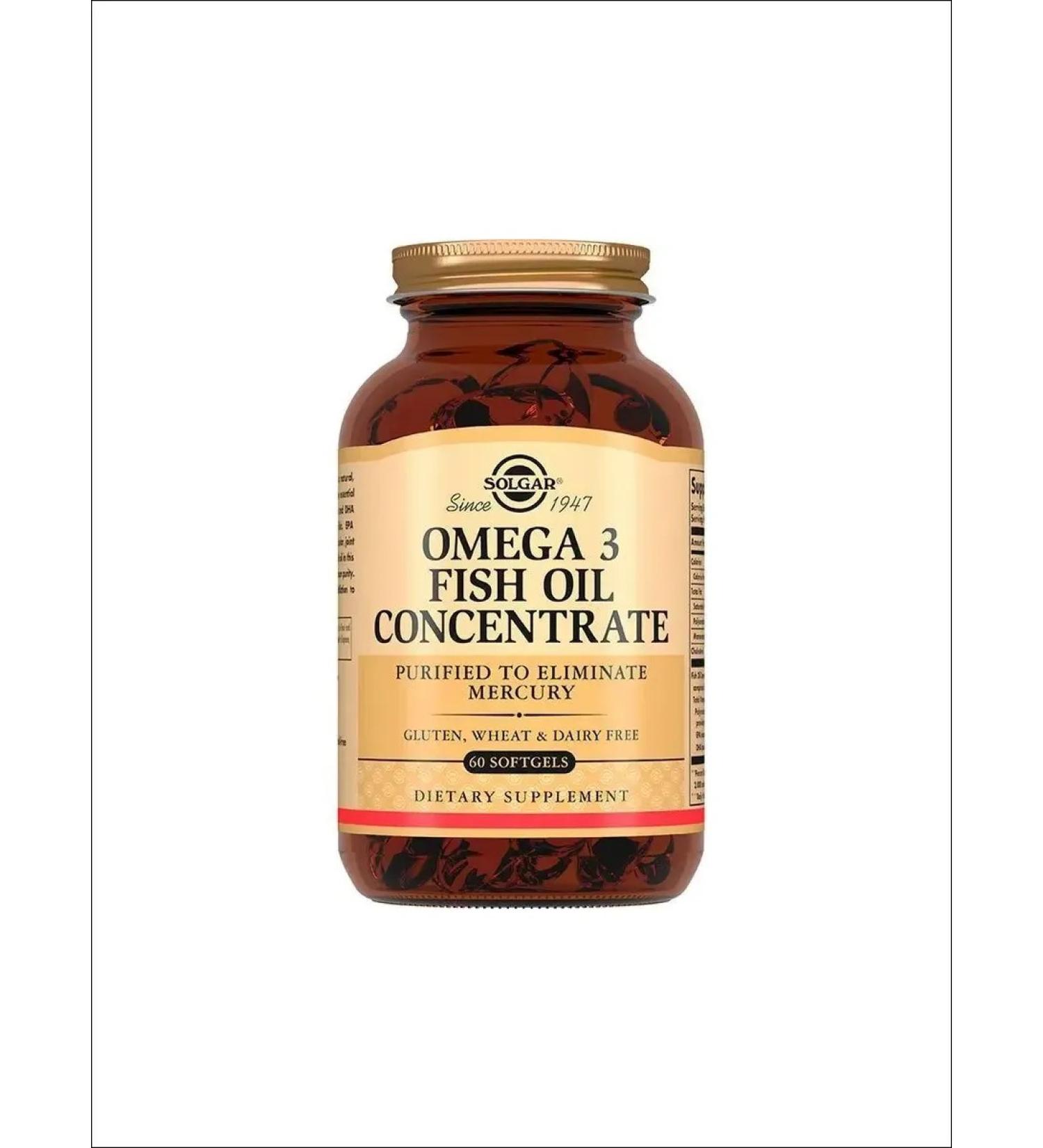SOLGAR Fish oil concentrate with omega-3 120 capsules - Buy Online on GoSupps.com