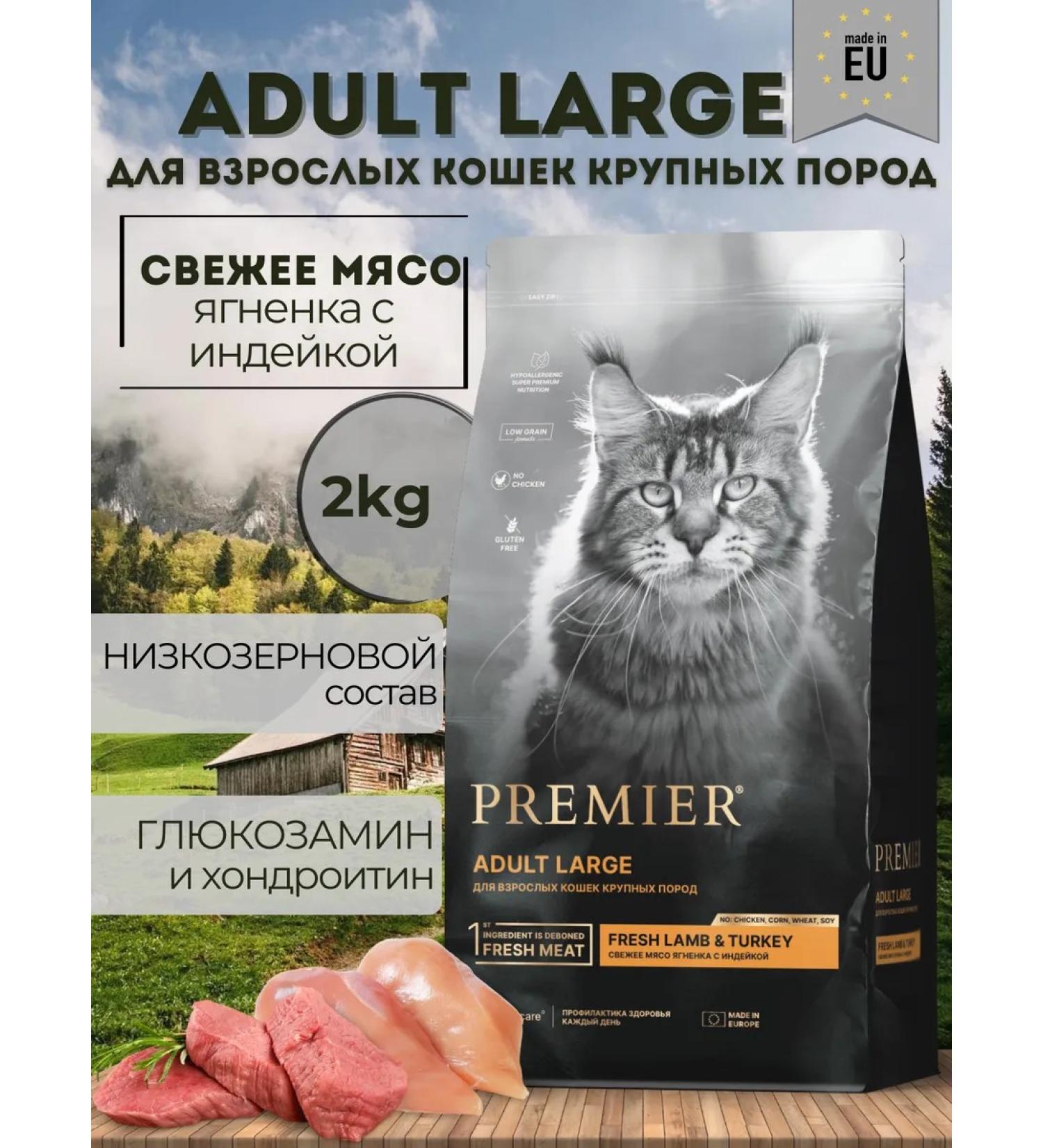PREMIER Dry food for large cats with lamb 2 kg - Buy Online on GoSupps.com