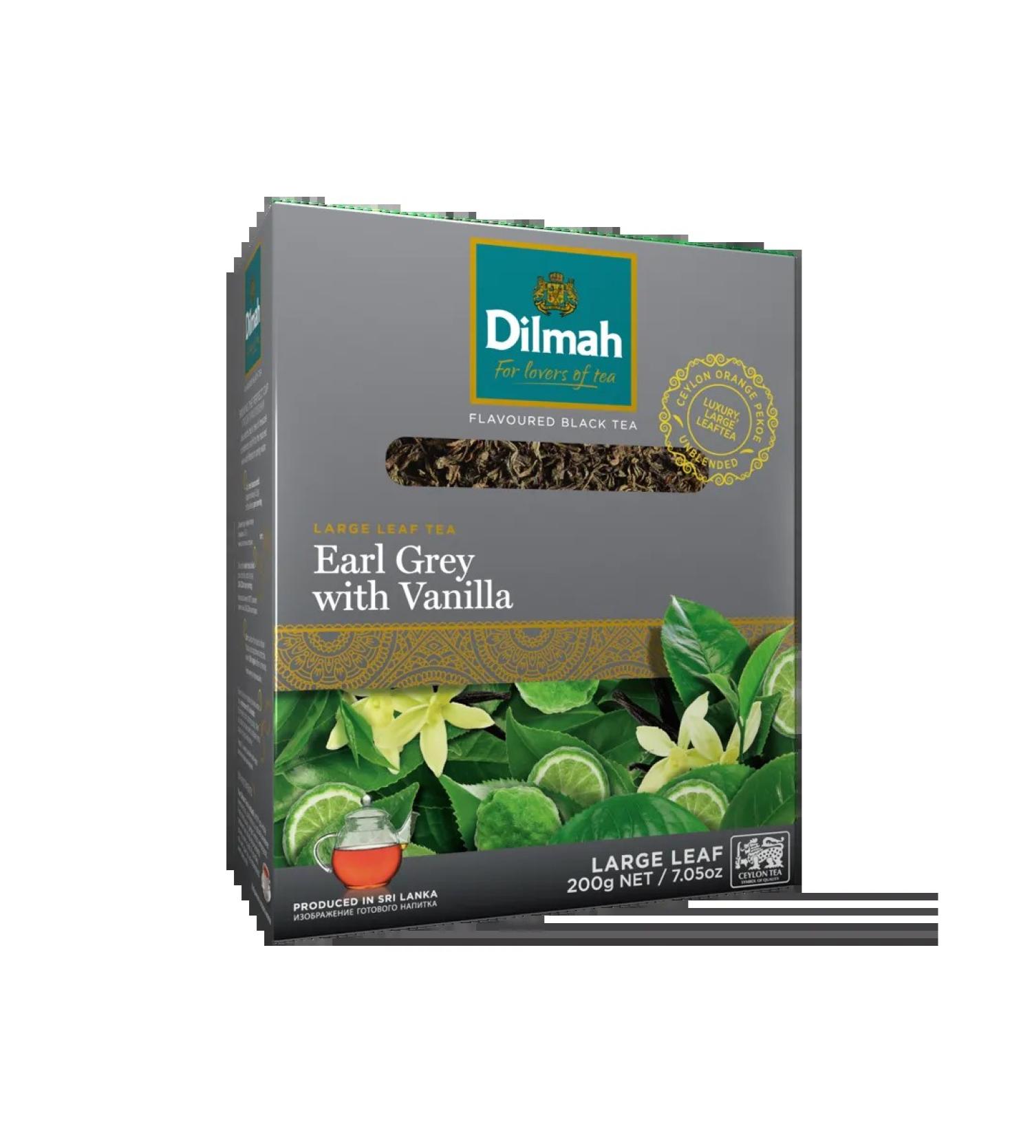 Dilmah Black tea Earl Grey leaf vanilla 200 grams - Buy Online on GoSupps.com