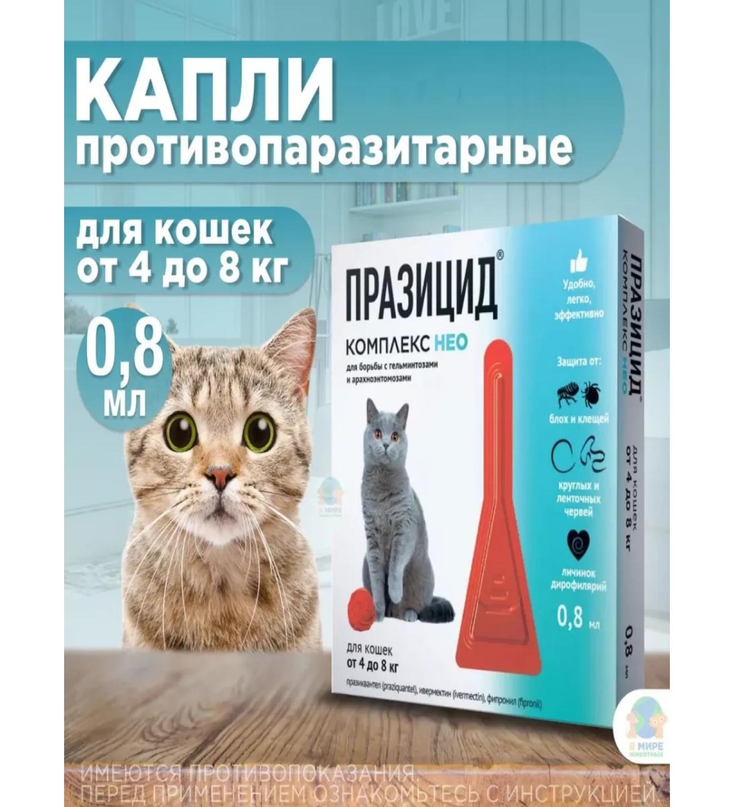Apicenna Prasicide-comprehensive neo for cats from 4 to 8 kg