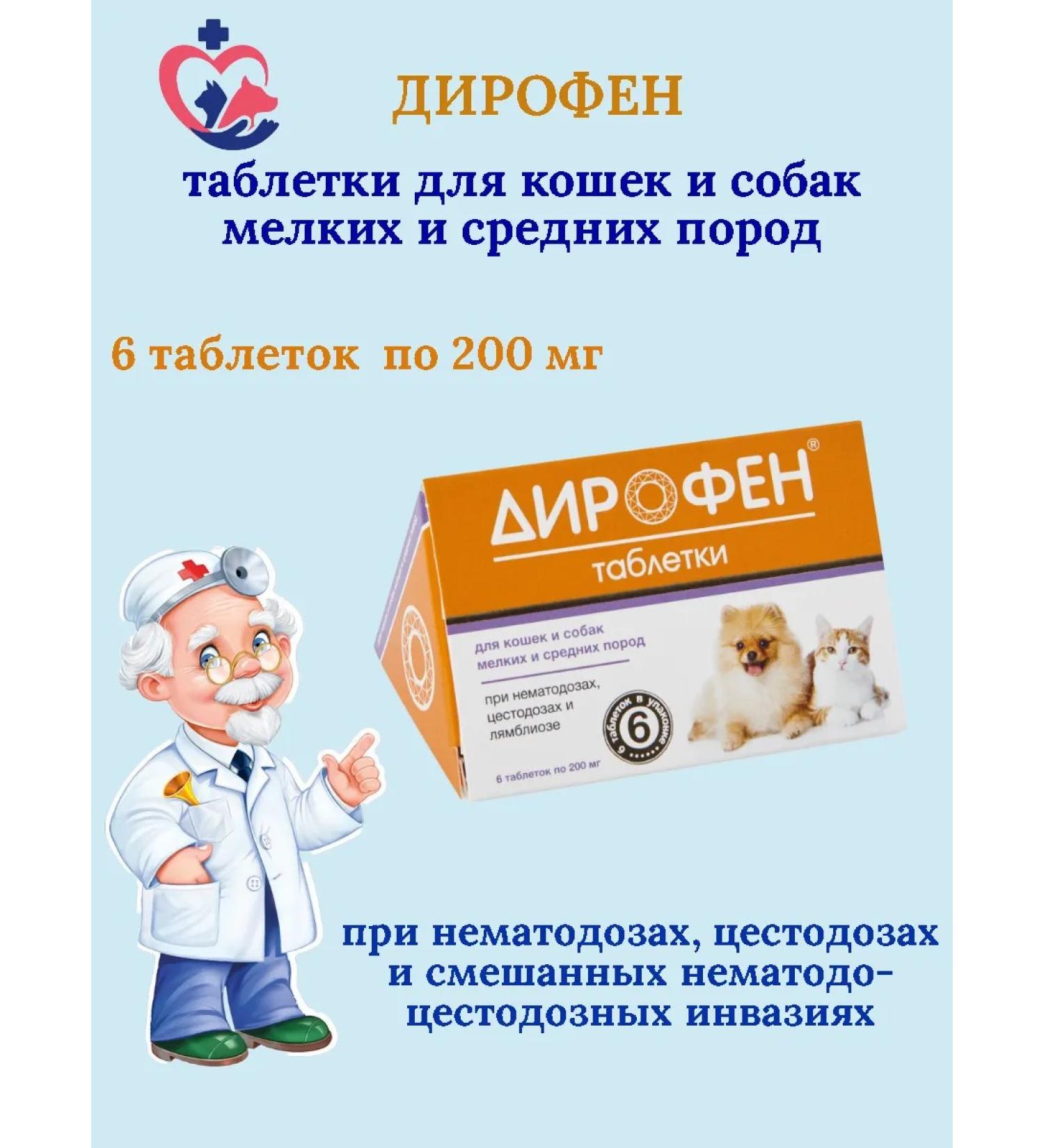 Apicenna Dirophen Plus for cats and dogs of small and medium rocks