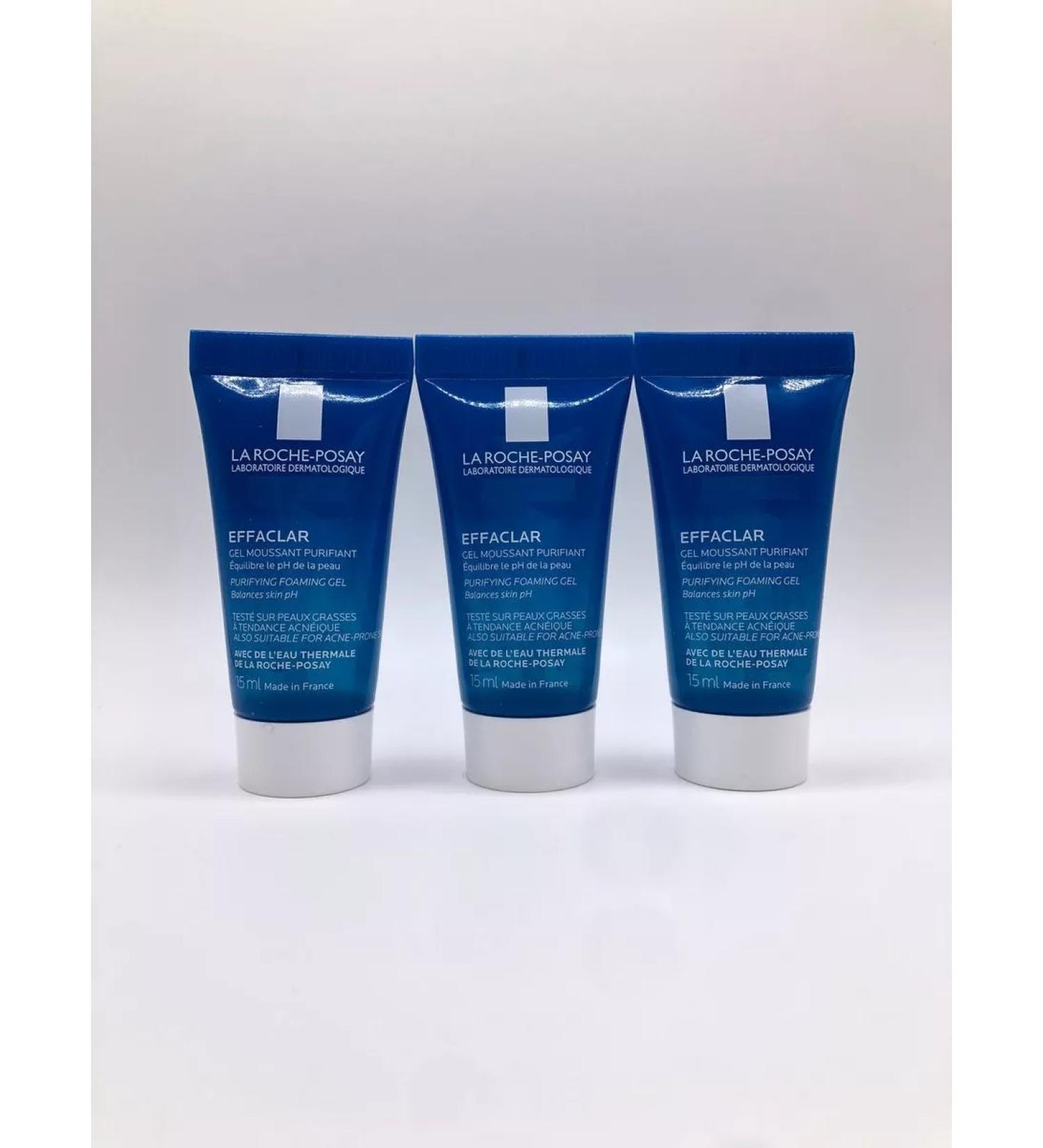 LA Roche-Posay Effaclar cleansing gel from acne for face and body 15ml*3 - Buy Online on GoSupps.com