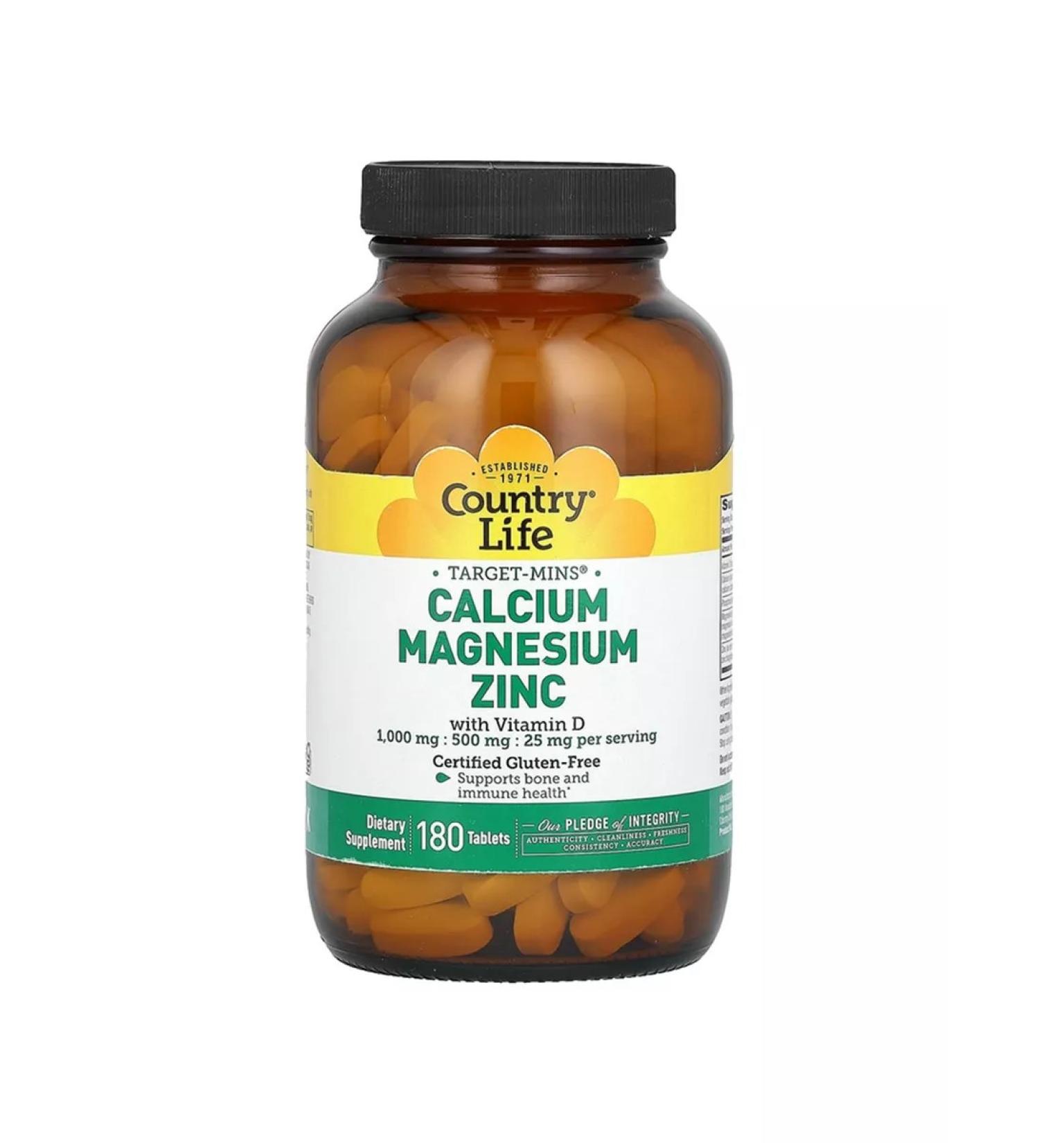 Country Life Calcium magnesium and zinc with vitamin D 180 tablets