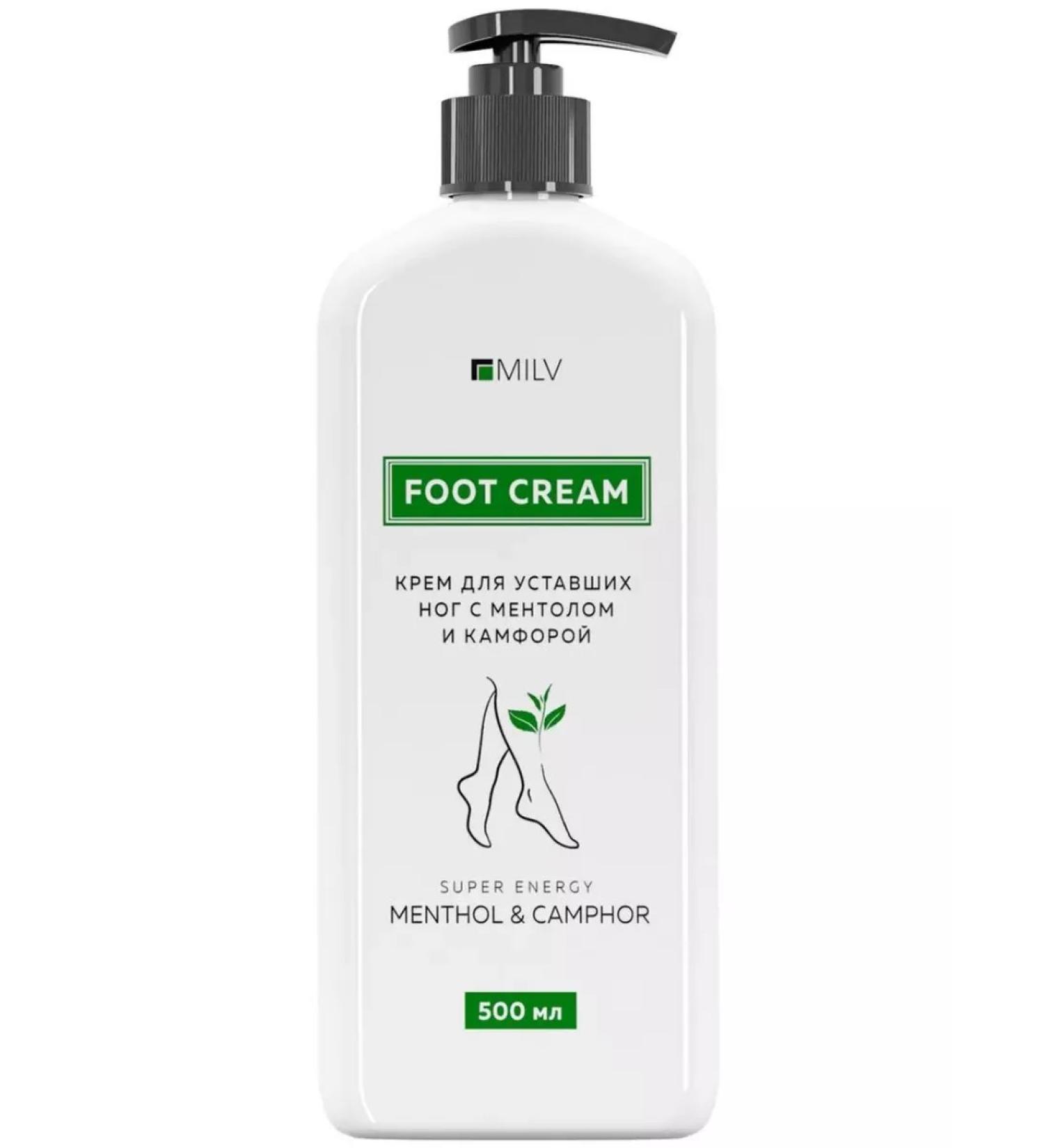 MILV Cream for tired legs with menthol and camphor. 500 ml