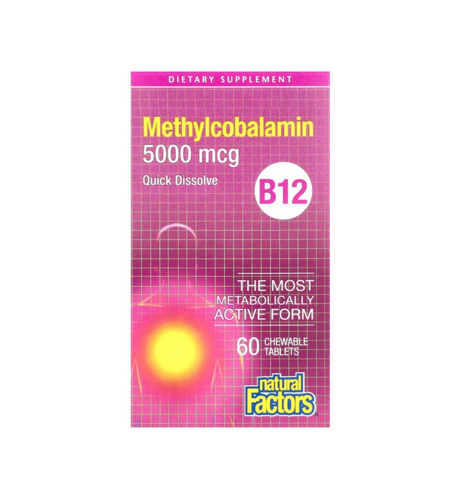 Natural Factors Vitamin B12 methylcobalamin 60 chewing tablets - Buy Online on GoSupps.com