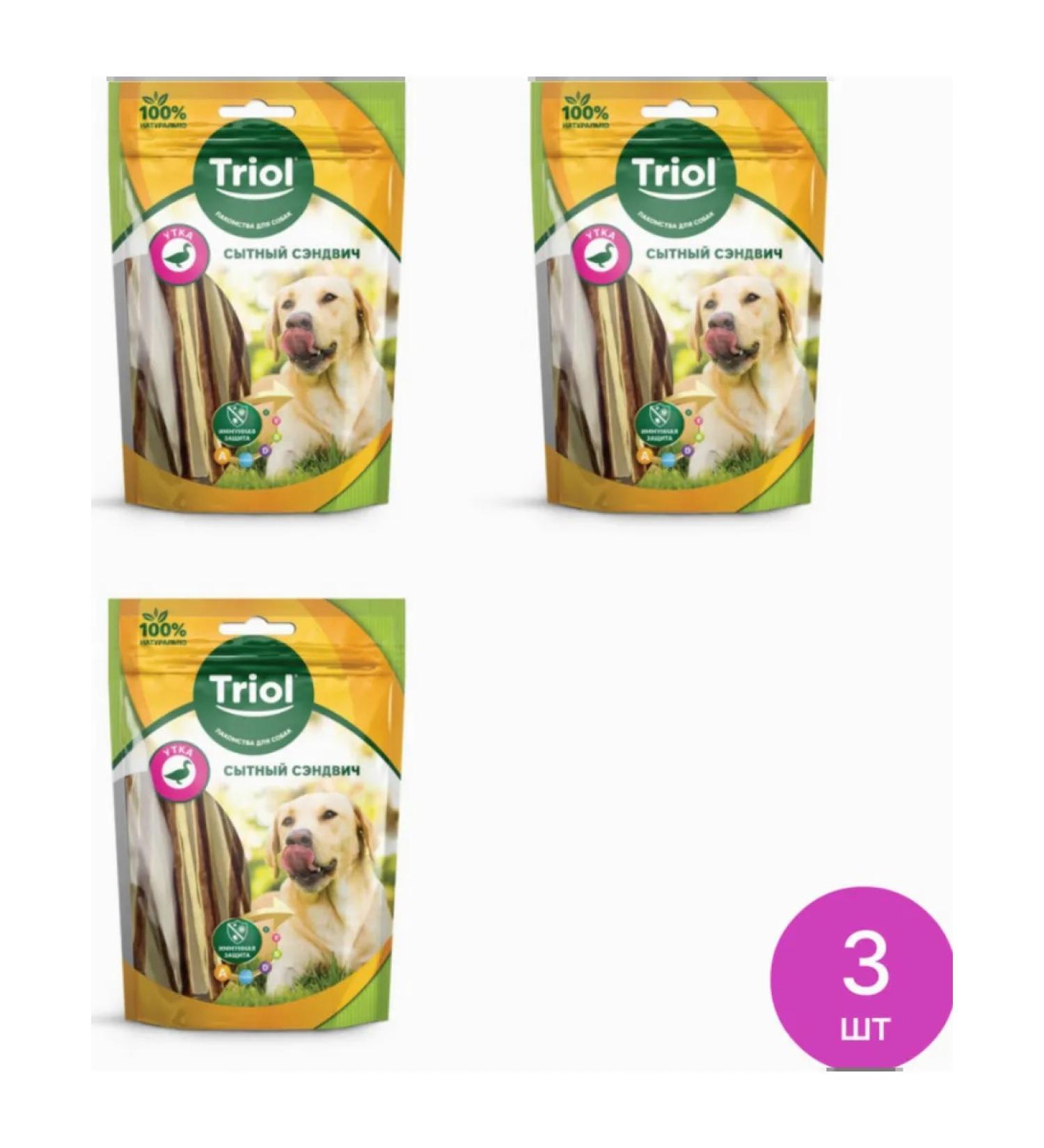 Dog treating triole Calling sandwich from duck 70g 3 pcs