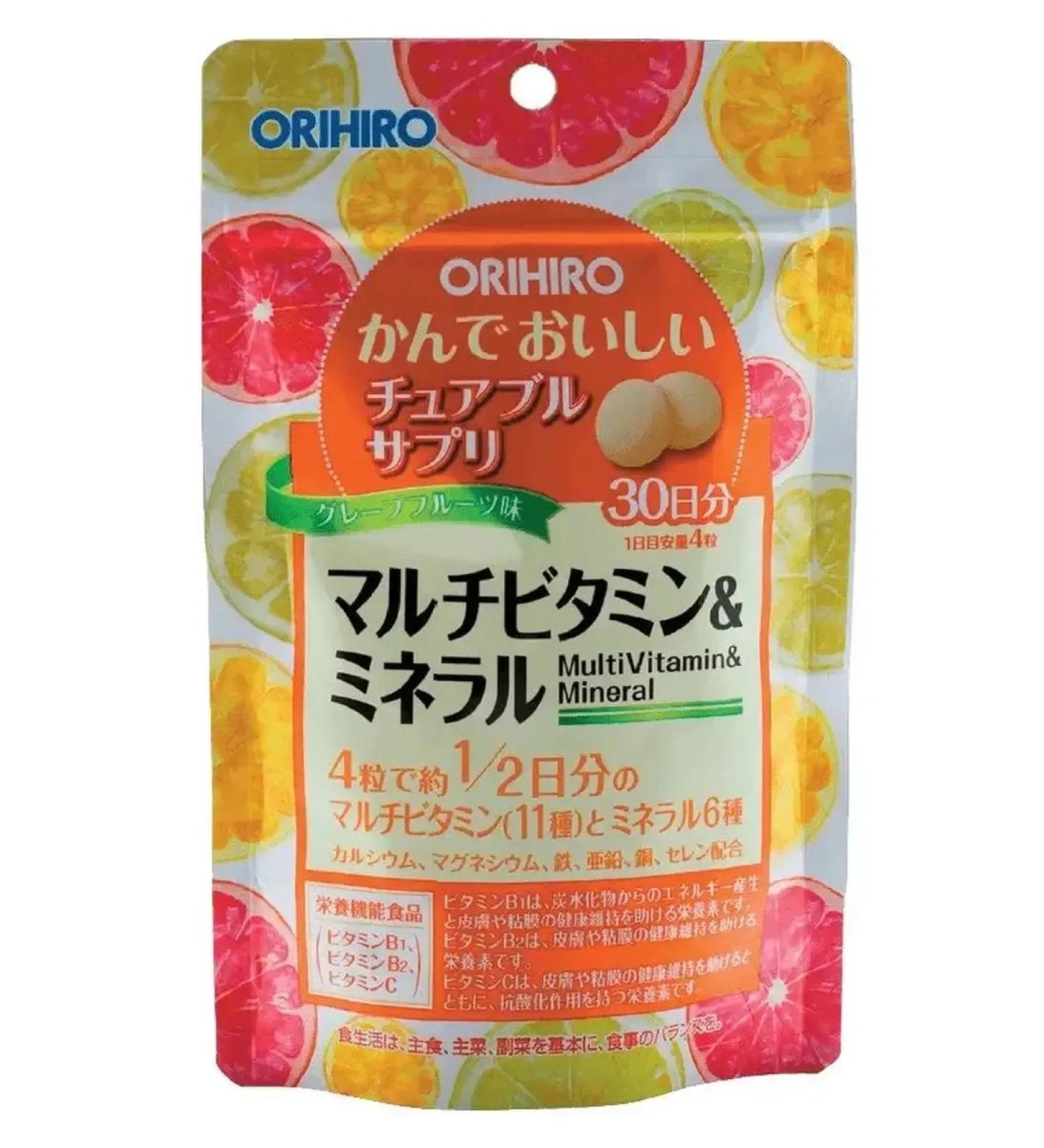 Orihiro Multivitamins taste of tropical fruits 120 tablets