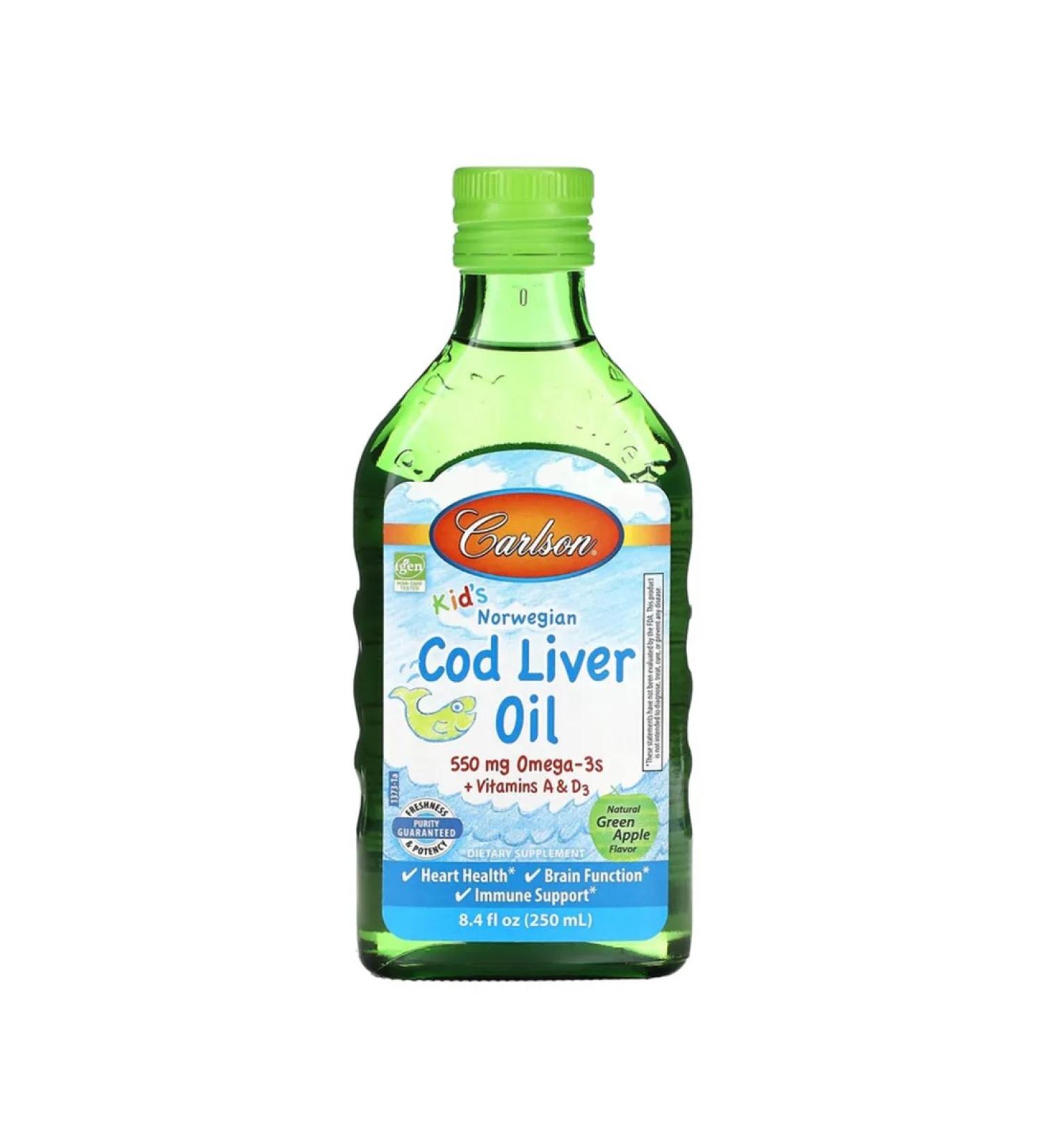 Carlson Children's fish oil green apple 550 mg 250 ml