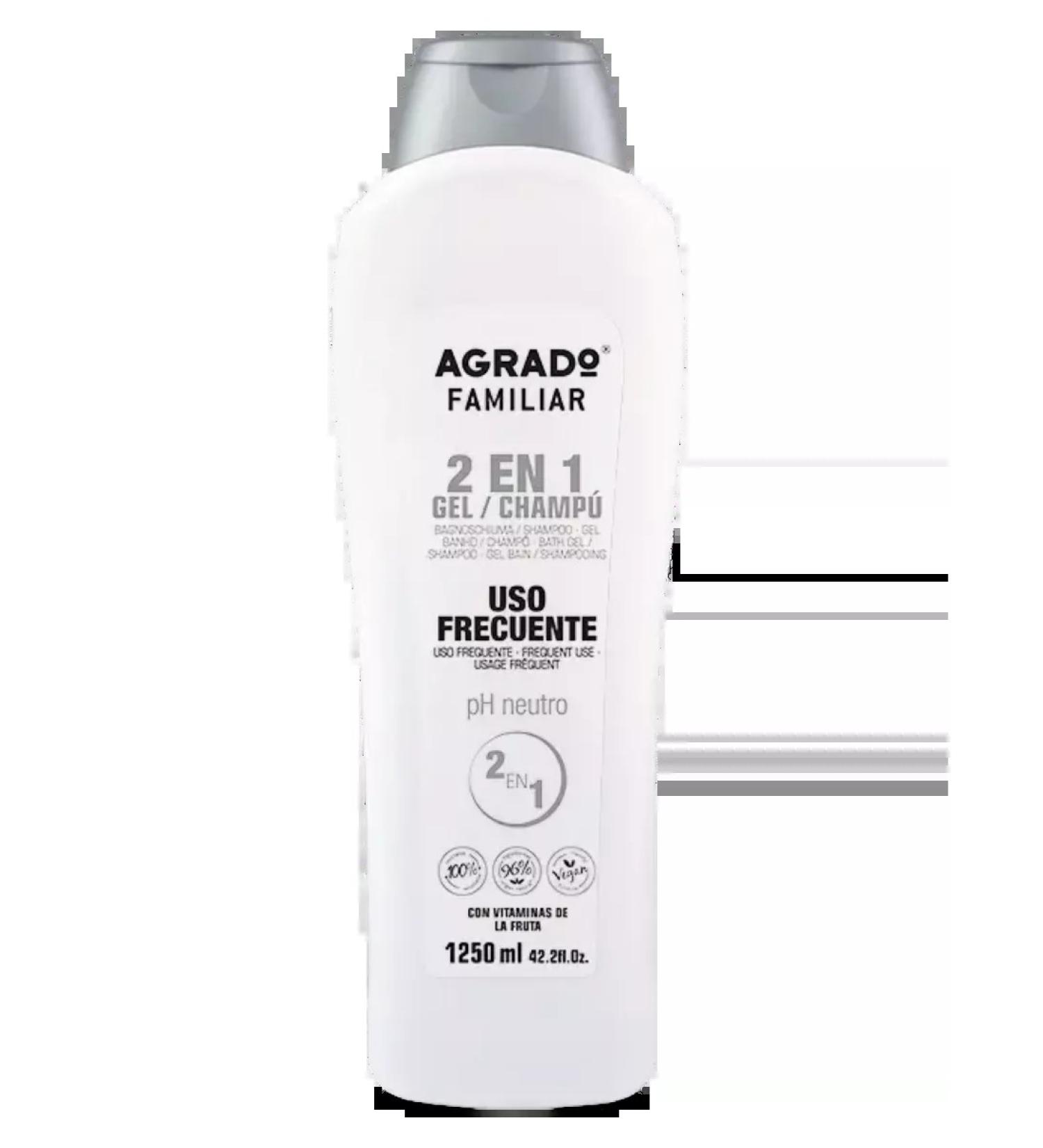 Agrado Shampoo and shower gel 2B1 1250 ml of Spain