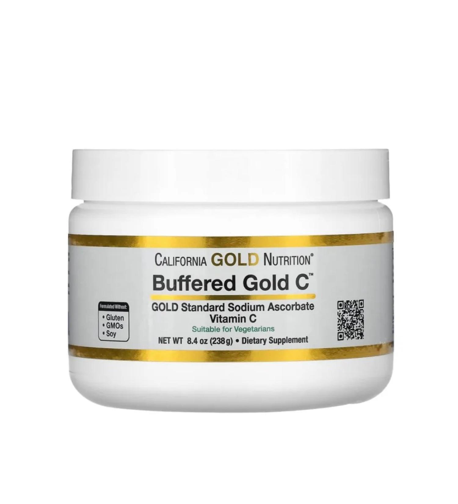 California Gold Nutrition CGN Gold C Vitamin C in the form of powder sodium ascorbate 238g - Buy Online on GoSupps.com