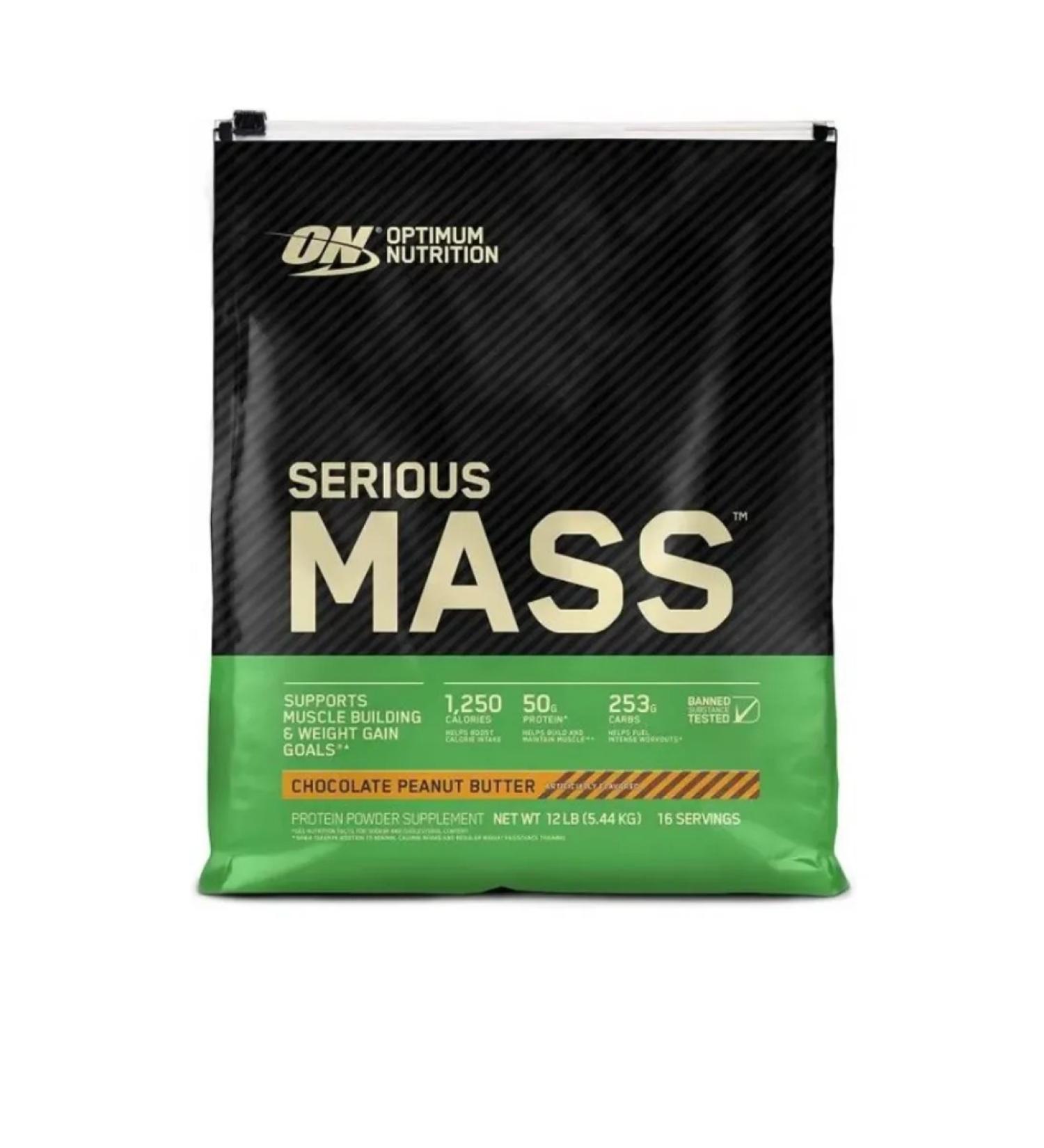 Optimum Nutrition Heiner Serious Mass (5.44 kg) Chocolate-arach paste - Buy Online on GoSupps.com