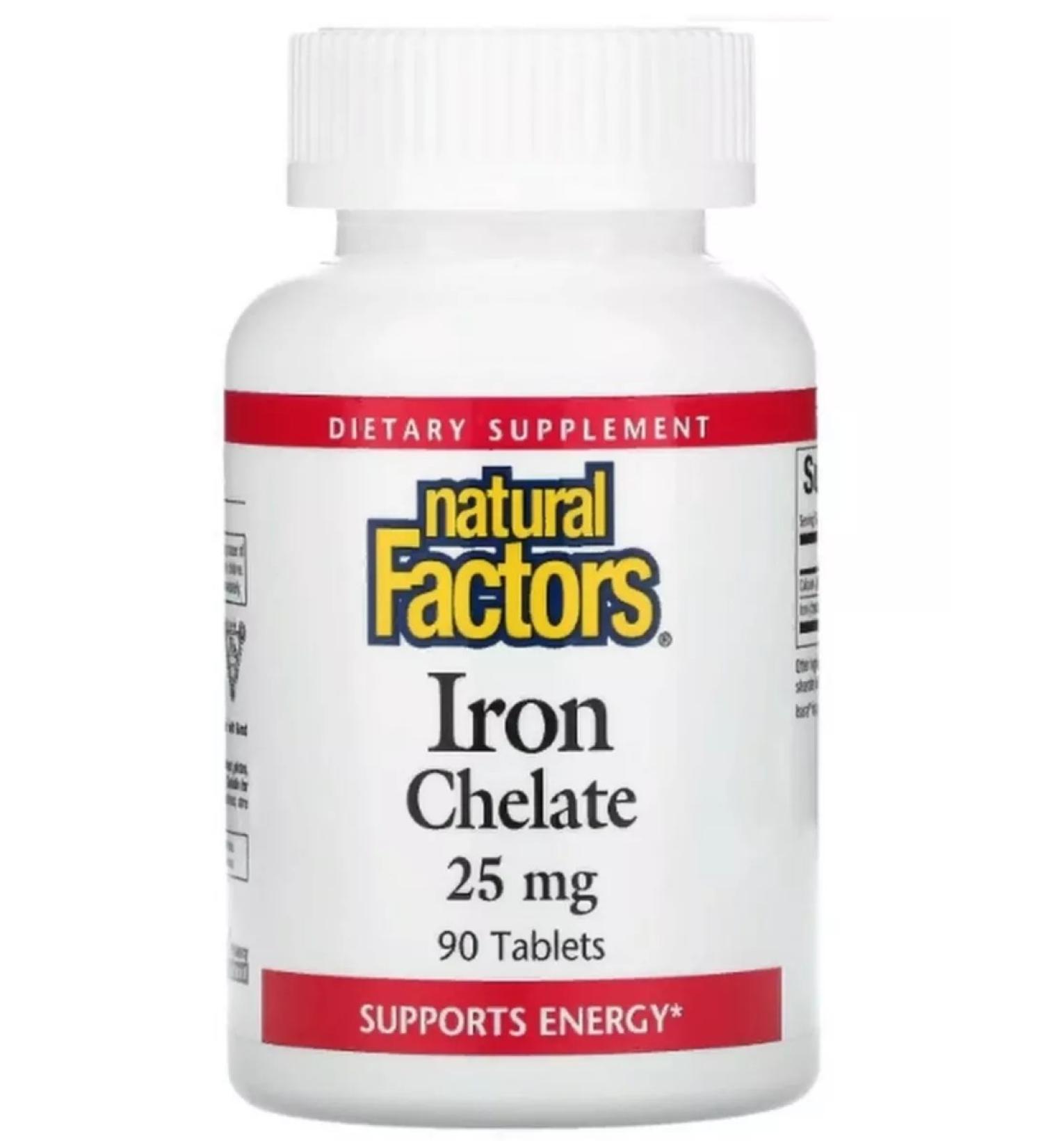 Natural Factors Iron Chelate 25 Mg 90 Tablets (HELET INTERN)