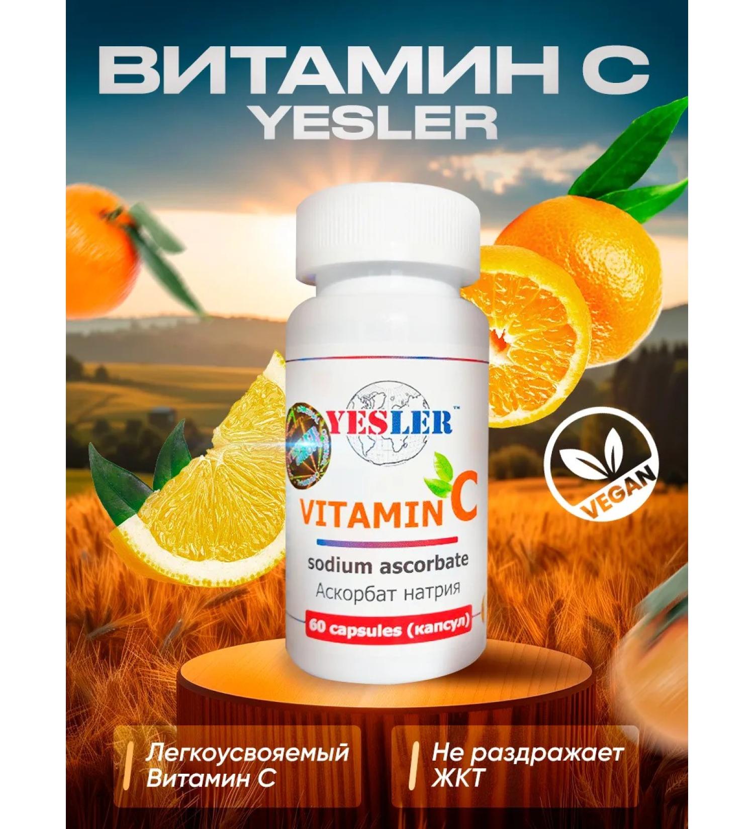 YESLER Vitamin with Sodium ascorbate 60 Capsules - Buy Online on GoSupps.com