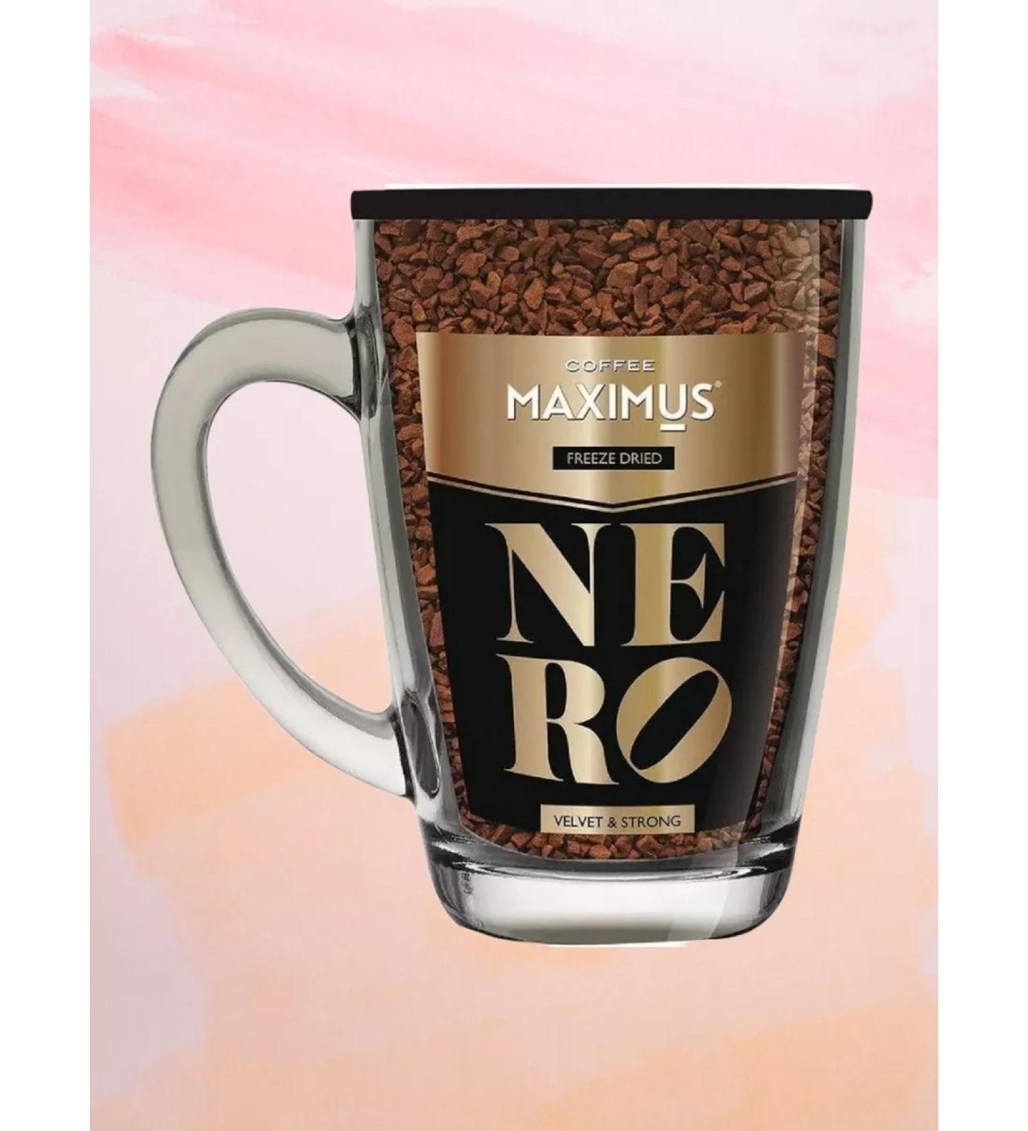 MAXIMUS Soluble coffee Nero in a glass circle 70 g