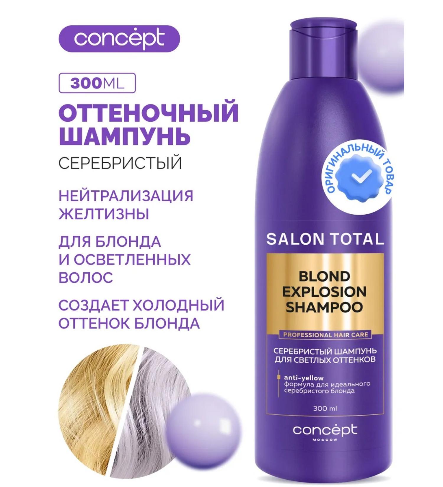 CONCEPT MOSCOW Tinted hair shampoo silver 300 ml - Buy Online on GoSupps.com