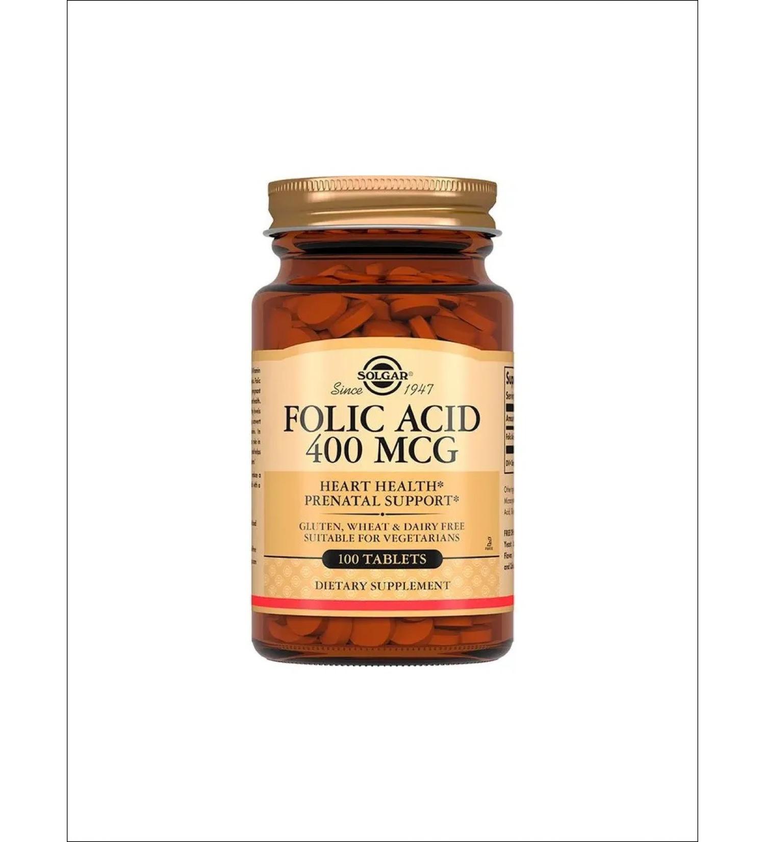 SOLGAR Folic acid 400mkg table No. 100