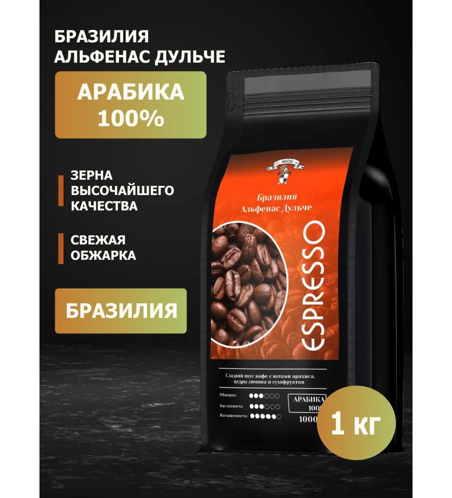 GRACIAS Coffee in Brazil's grains Alfenas Glum Arabica 1 kg - Buy Online on GoSupps.com