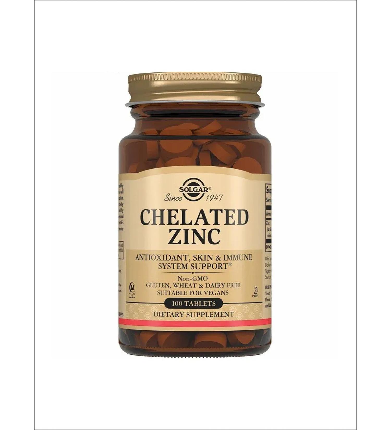 SOLGAR Helat zinc 22mg table No. 100