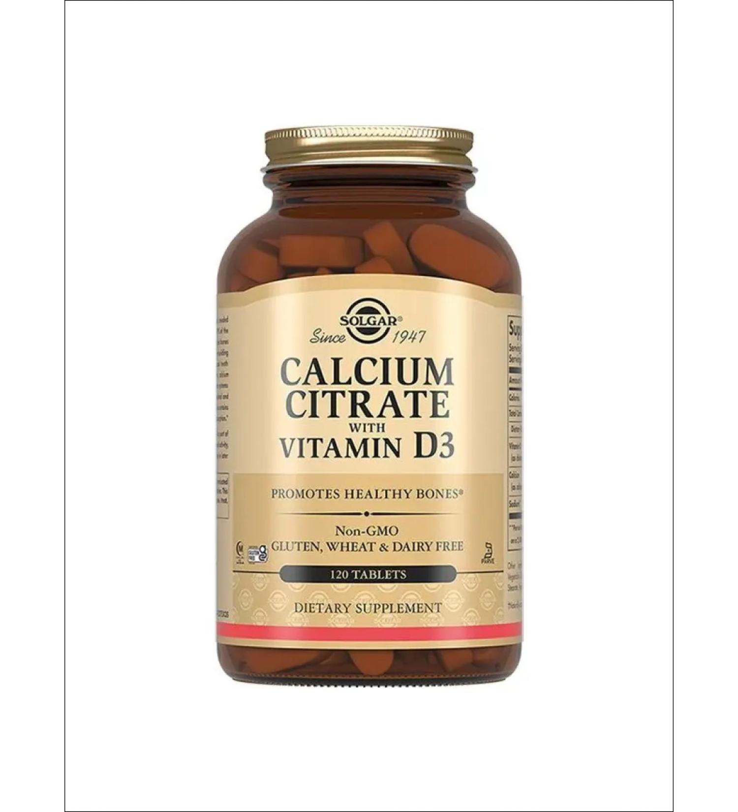 SOLGAR Calcium citrate 250mg with vitamin D3 table No. 120