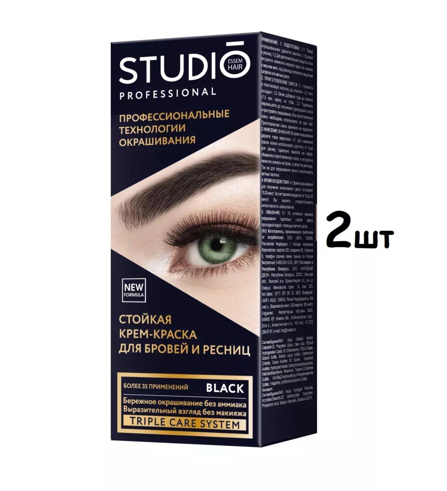 Studio Professional Black and eyelash paint 2 pcs