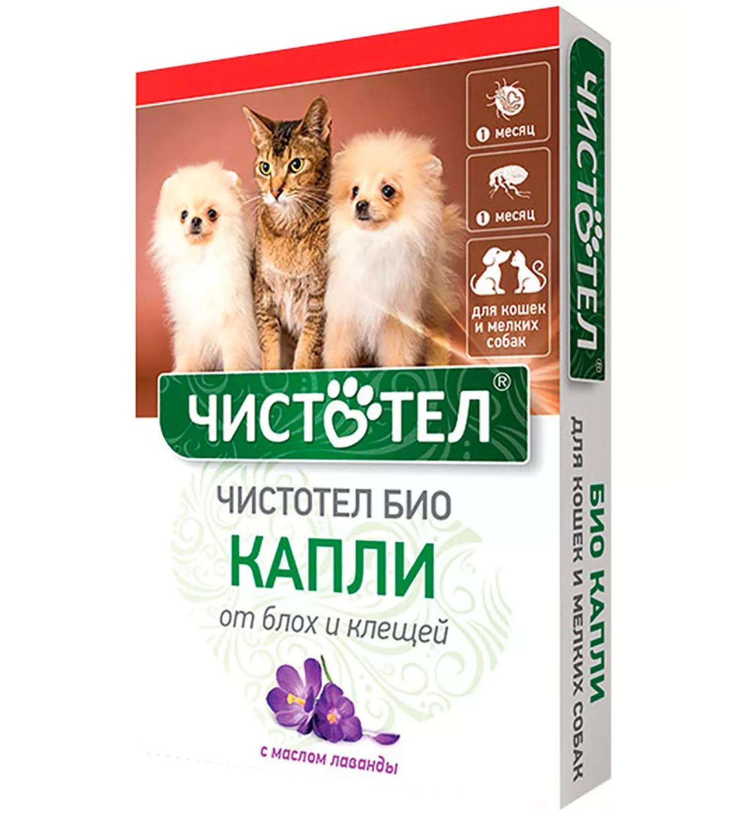 Celandine Drops from tick fleas for small dogs and cats of lavender 2 pcs