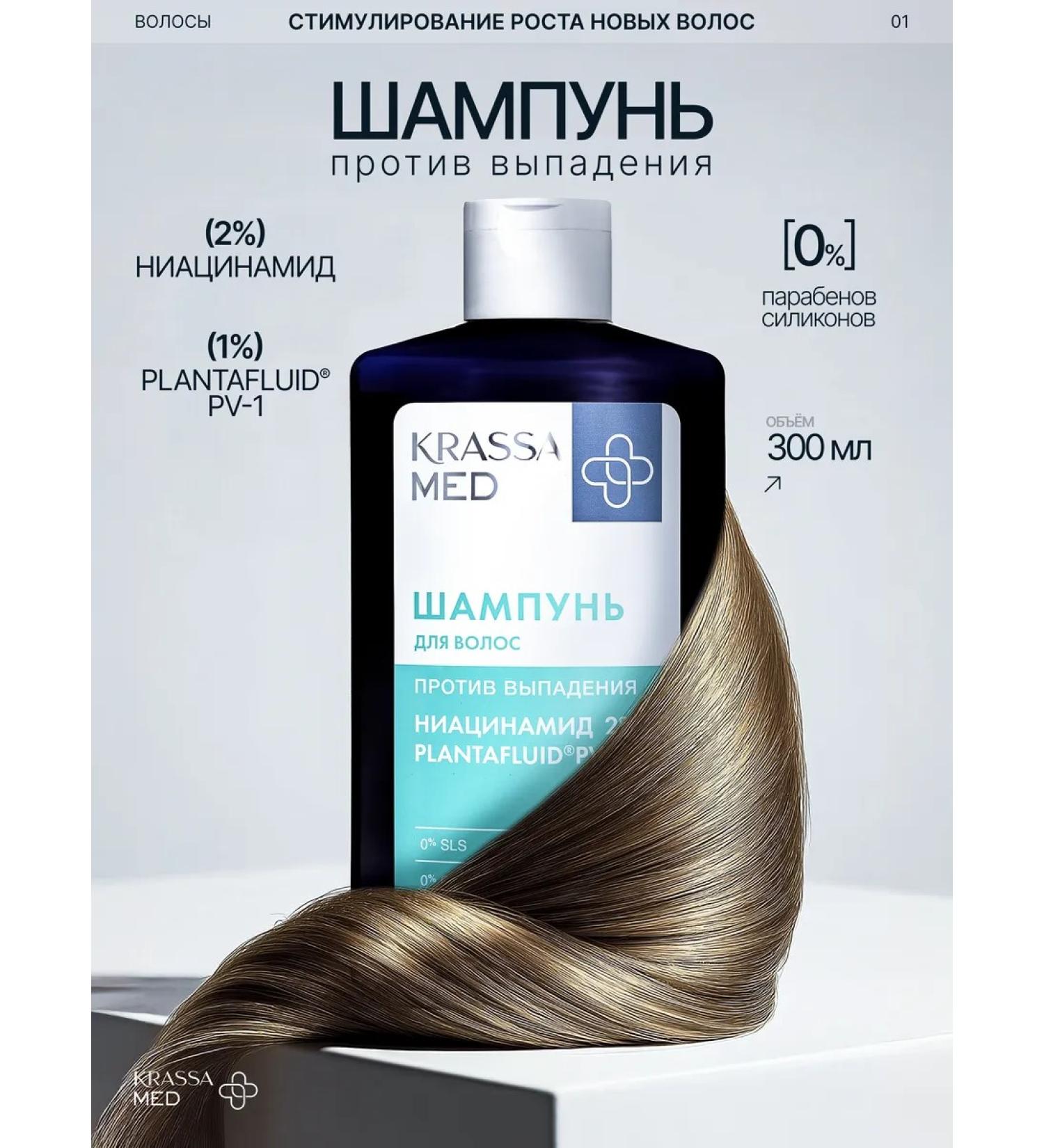 KRASSA Med shampoo niacinamide against hair loss - Buy Online on GoSupps.com