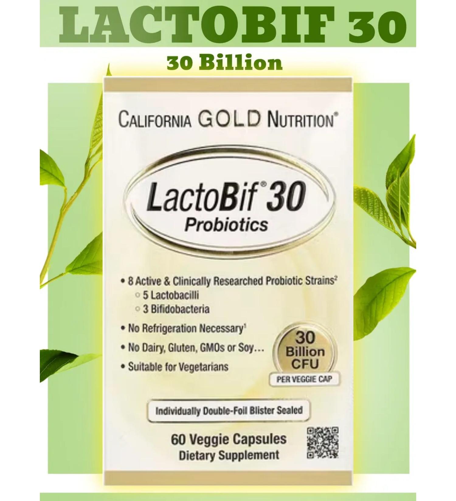 California Gold Nutrition Lactobif 30 Lactobif 30 MLD probiotics lactobacteria - Buy Online on GoSupps.com