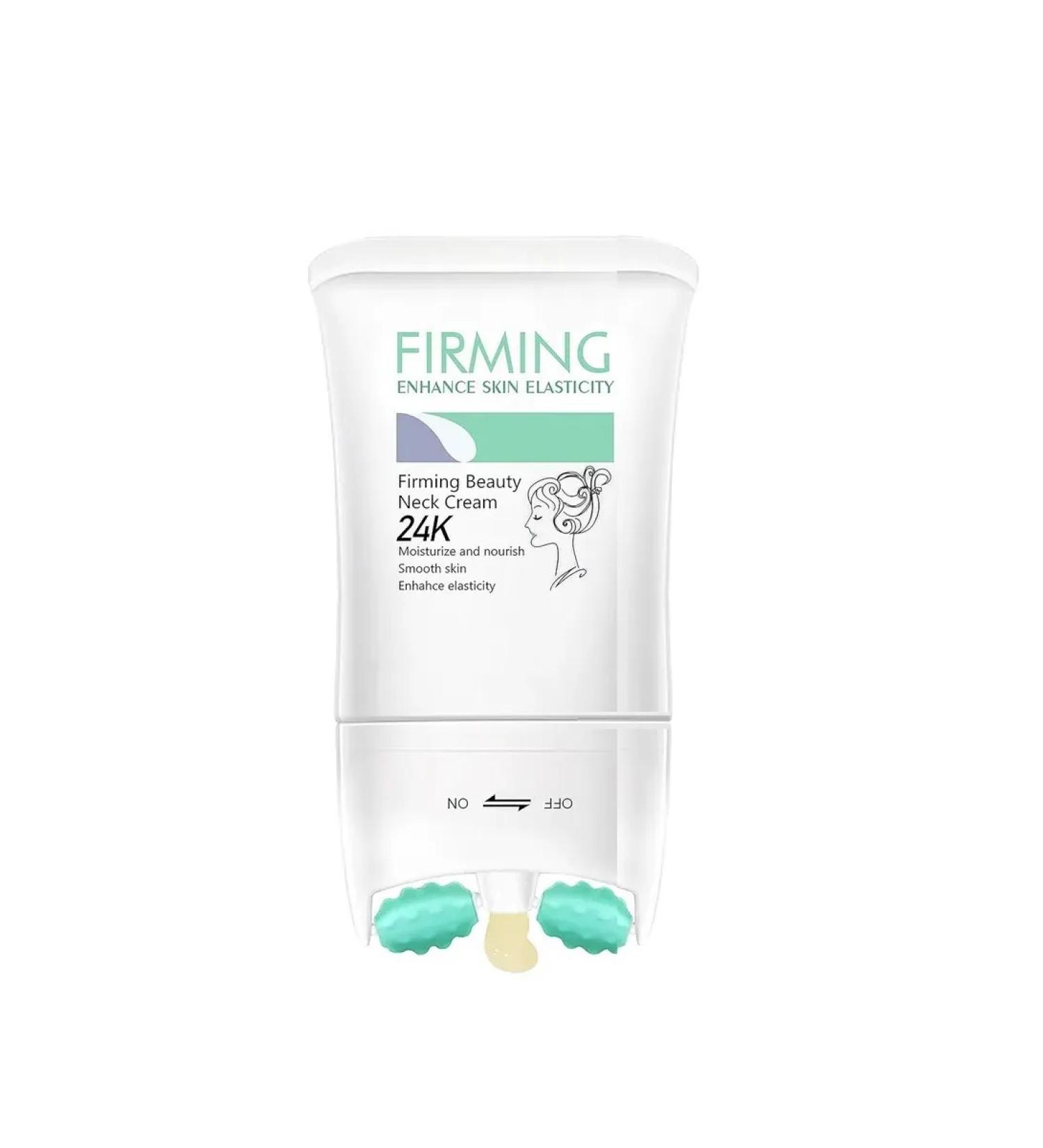 Firming Cream for the neck and face with a massage roller nozzle