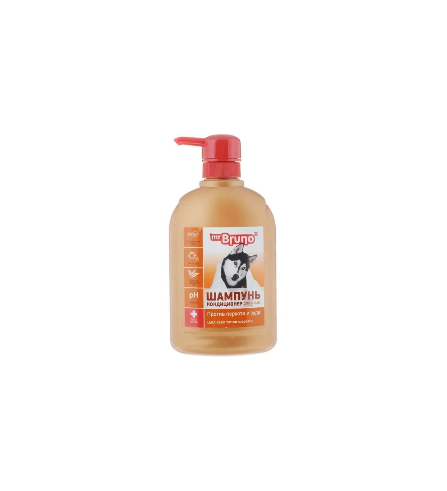 Mr Bruno Container shampoo for dogs against dandruff and itching 350 ml - Buy Online on GoSupps.com