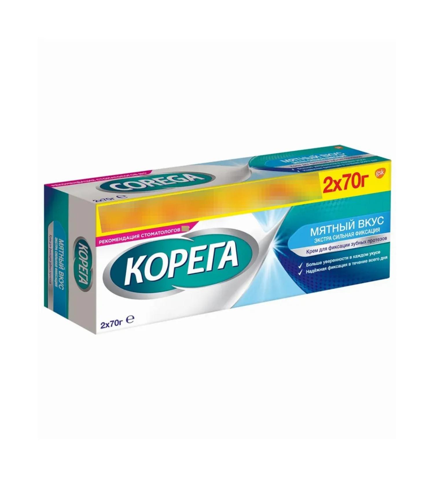 Korega Cream for fixing dentures mint taste 140g