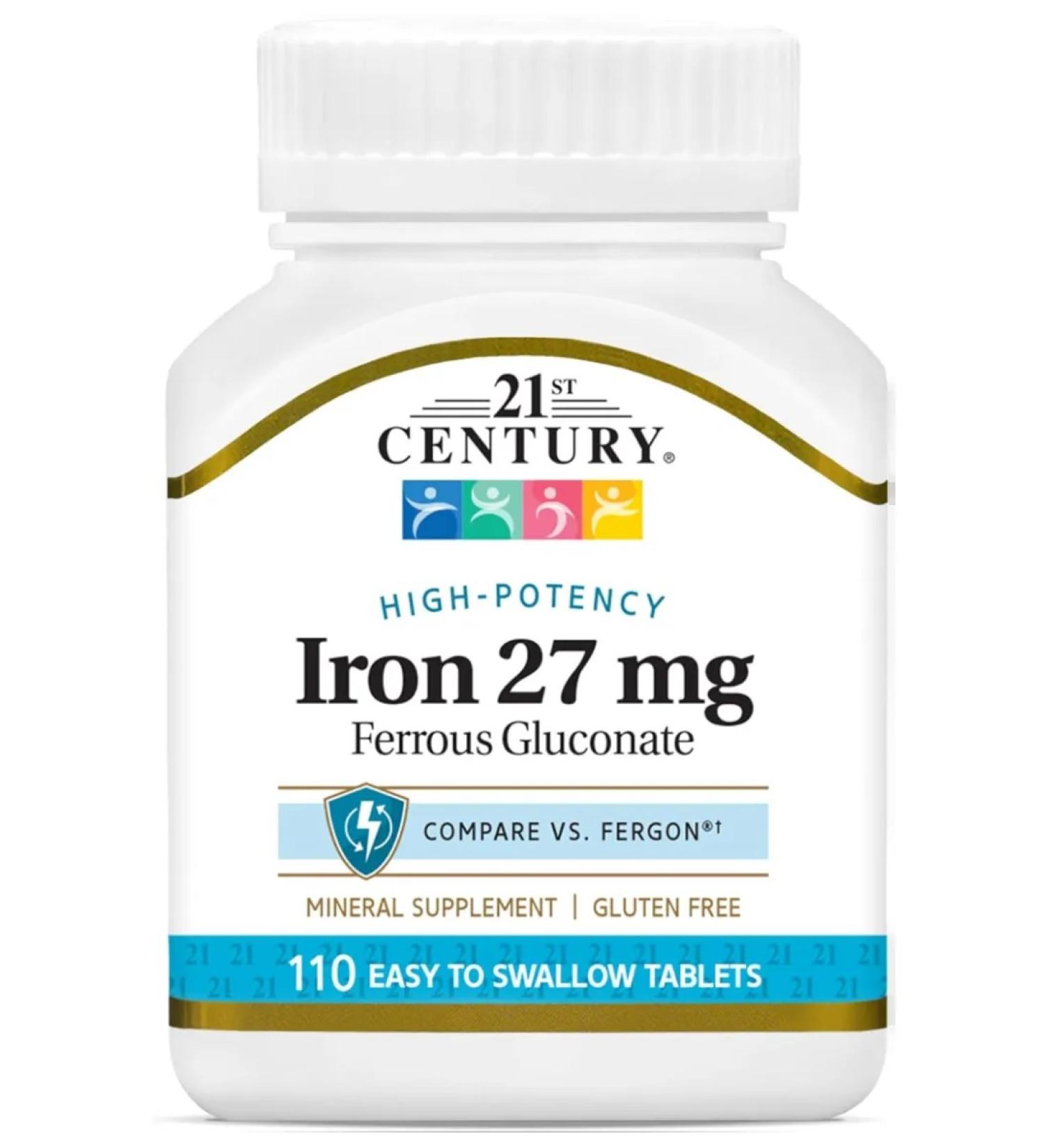 21st Century High-Potency Iron 27 Mg 110 Tablets (iron) - Buy Online on GoSupps.com
