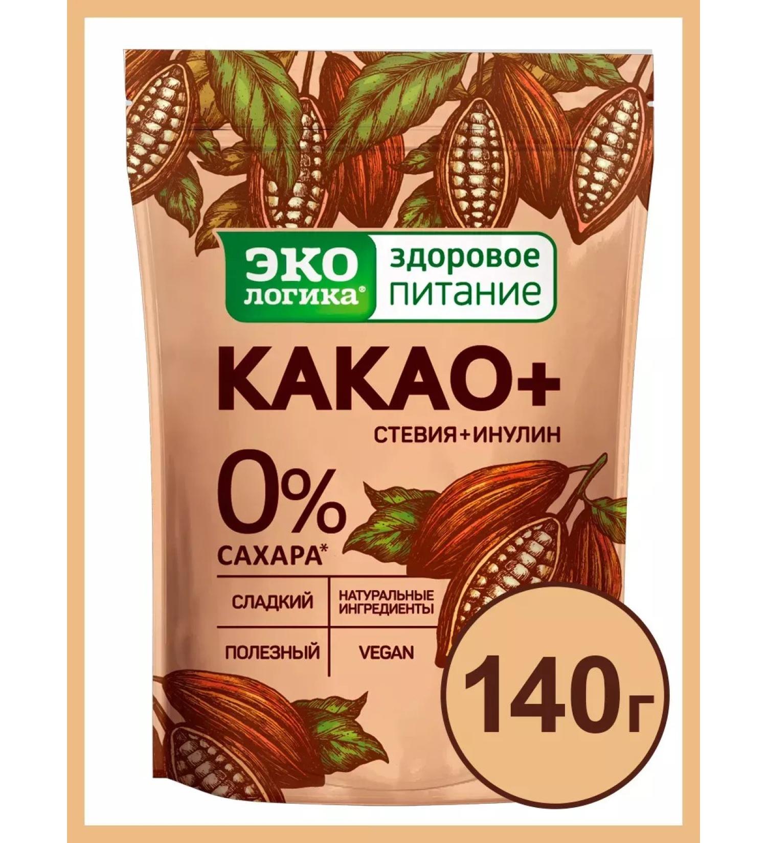 EcoLogic Cocoa plus soluble without sugar 140 gr