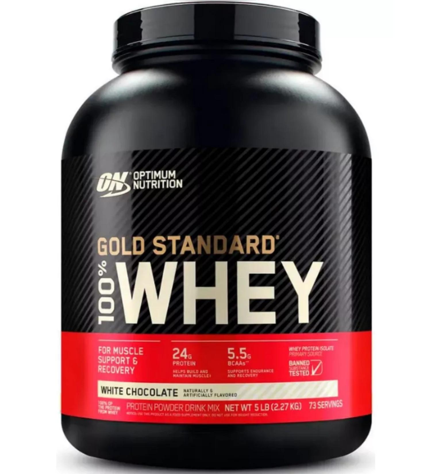 Optimum Nutrition Protein Gold Standard 100% Whey 2270 gr white chocolate - Buy Online on GoSupps.com