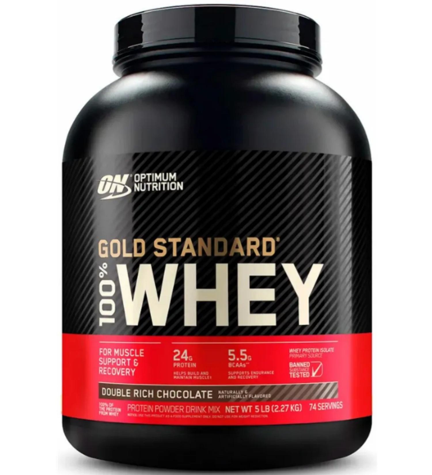 Optimum Nutrition Protein Gold Standard 100% Whey 2270 g double chocolate - Buy Online on GoSupps.com