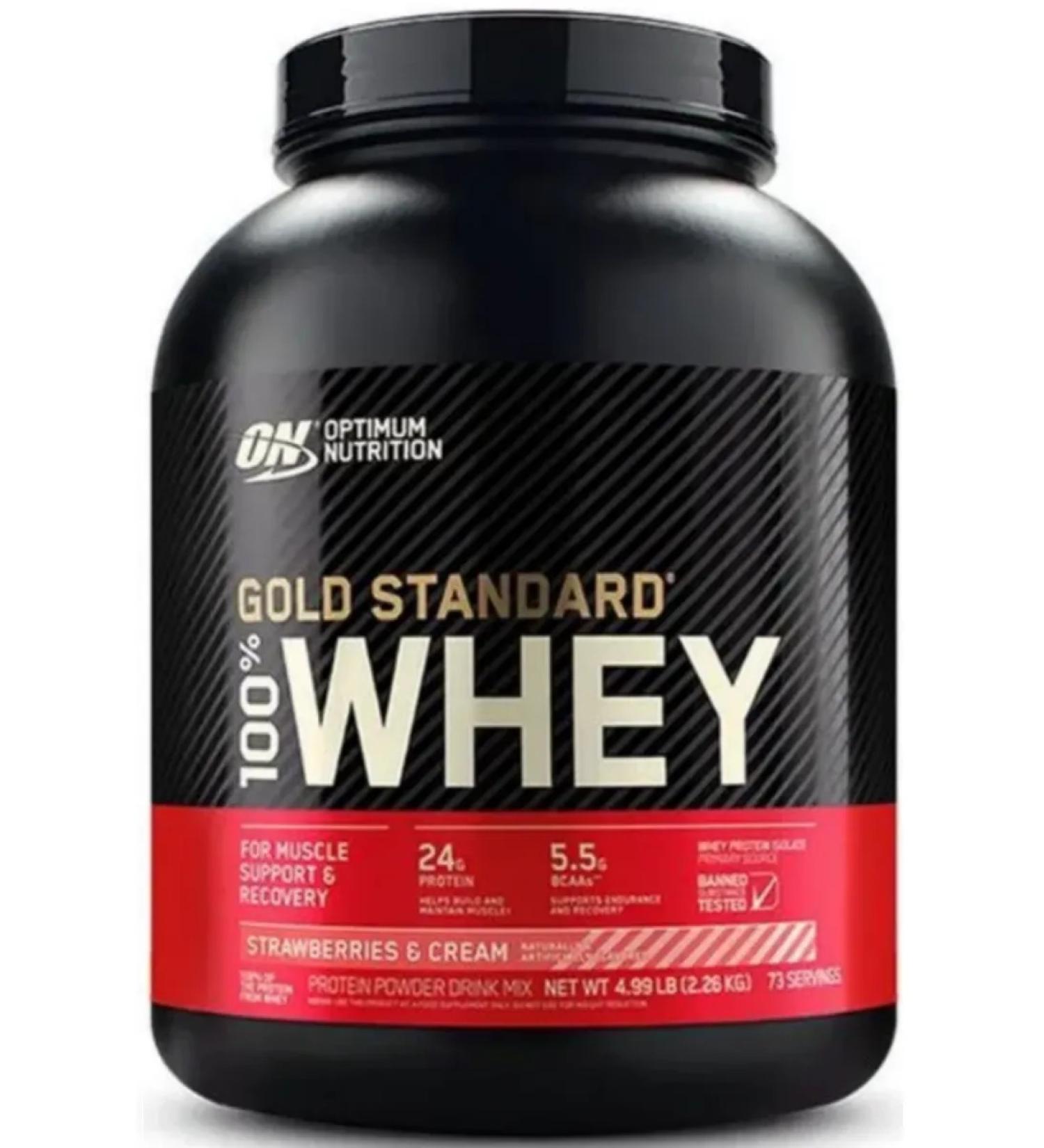 Optimum Nutrition Gold Standard Protein 2260g Strawberry Cream  - Buy Online on GoSupps.com