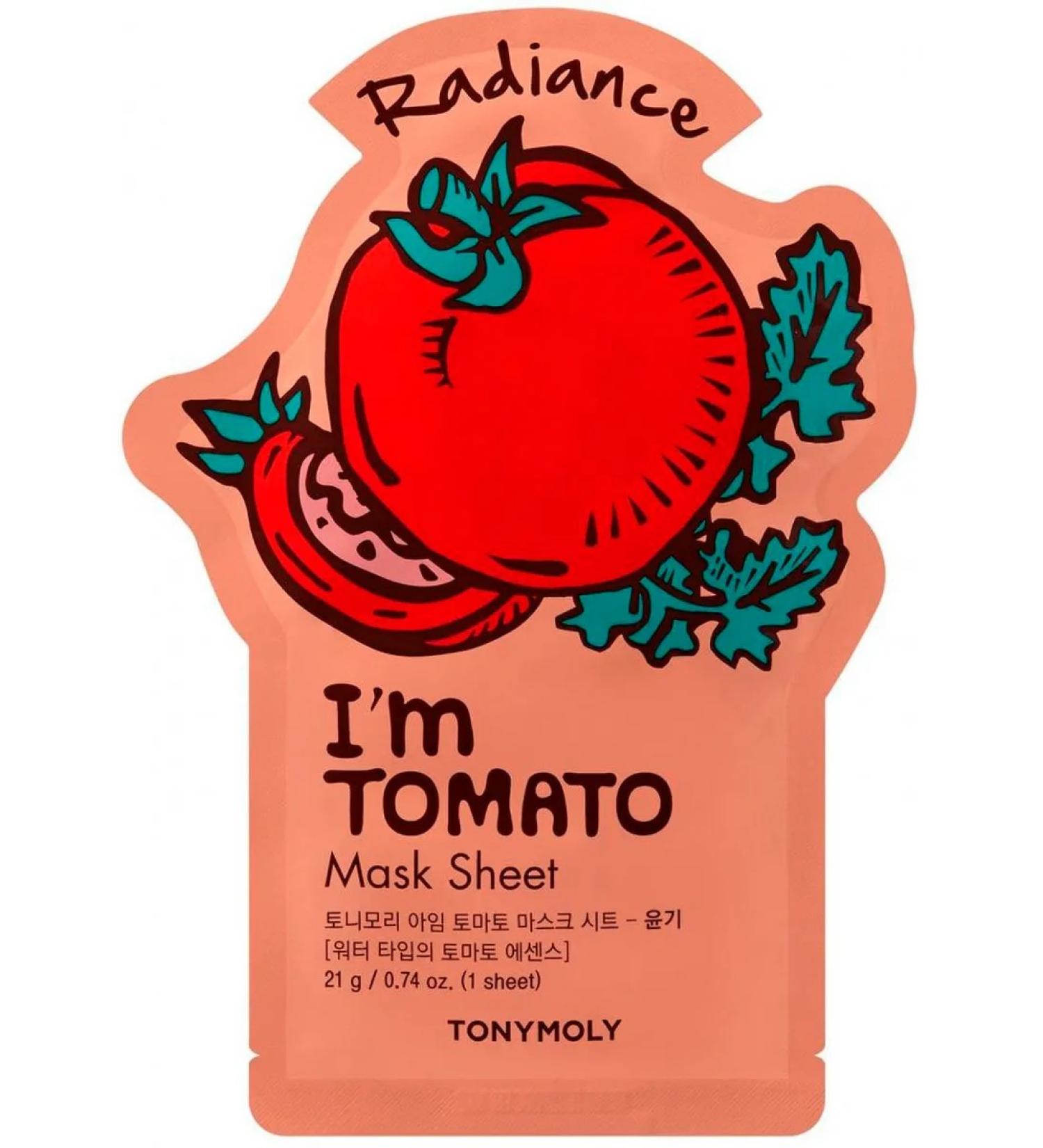 Tony Moly Fabric mask for skin radiance with tomato 21ml extract