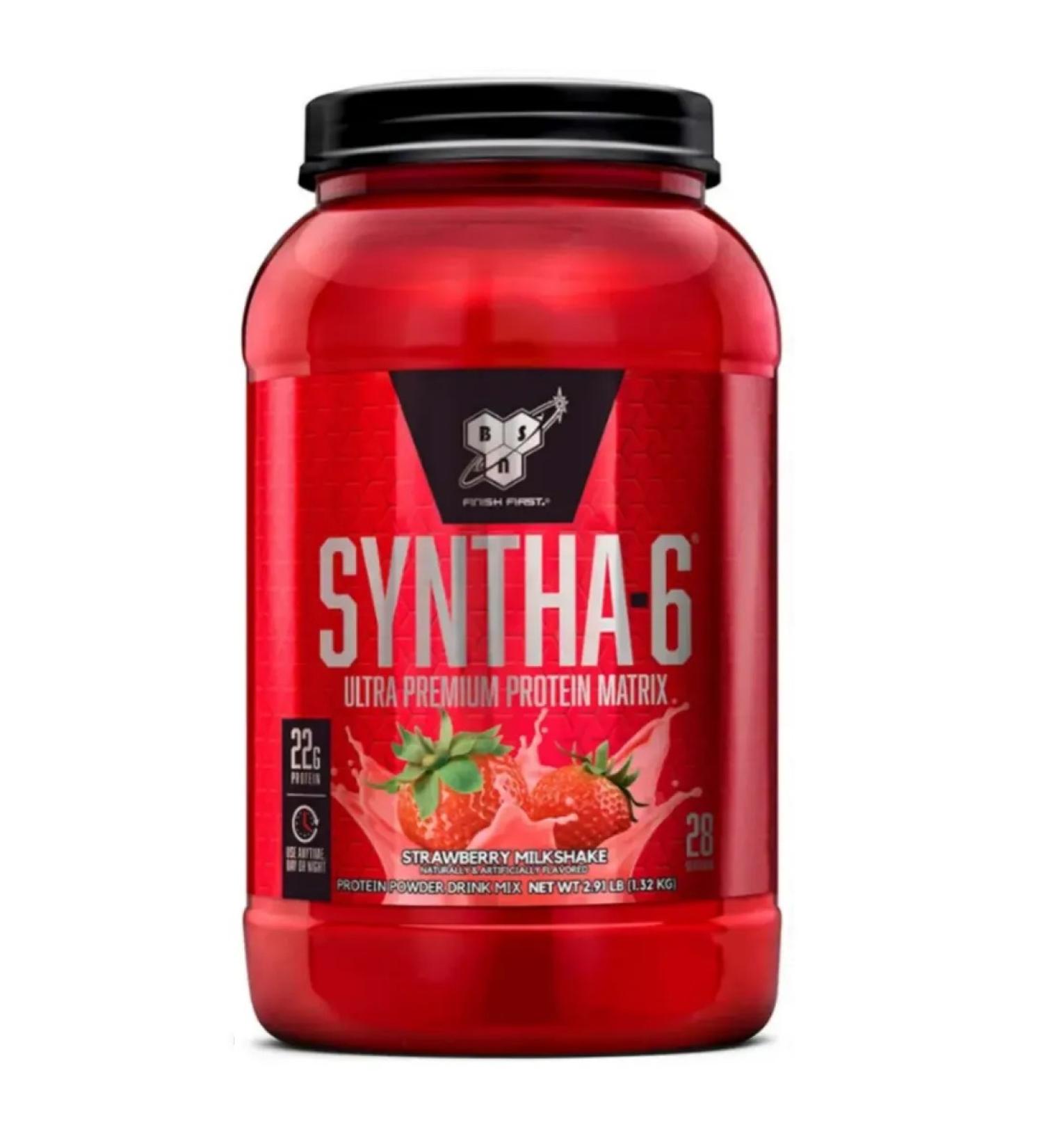 BSN Protein Syntha-6 1320 grams strawberry milk cocktail - Buy Online on GoSupps.com